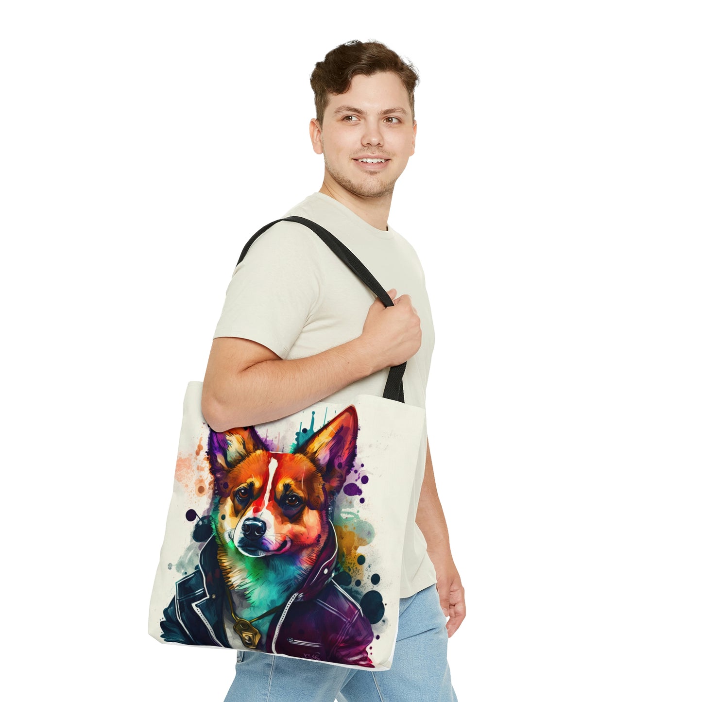 Cool Moto Corgi Tote Bag (AOP)
