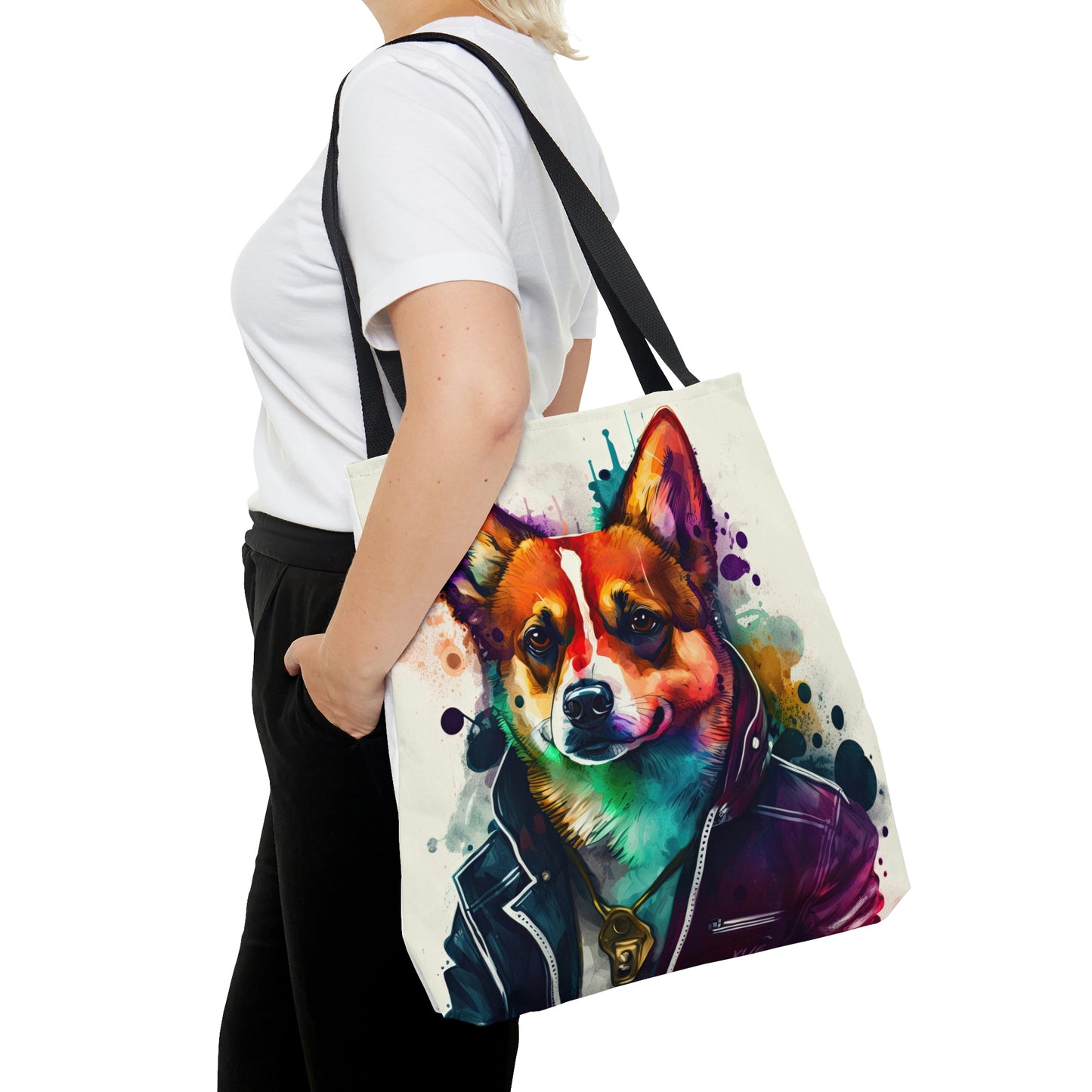 Cool Moto Corgi Tote Bag (AOP)