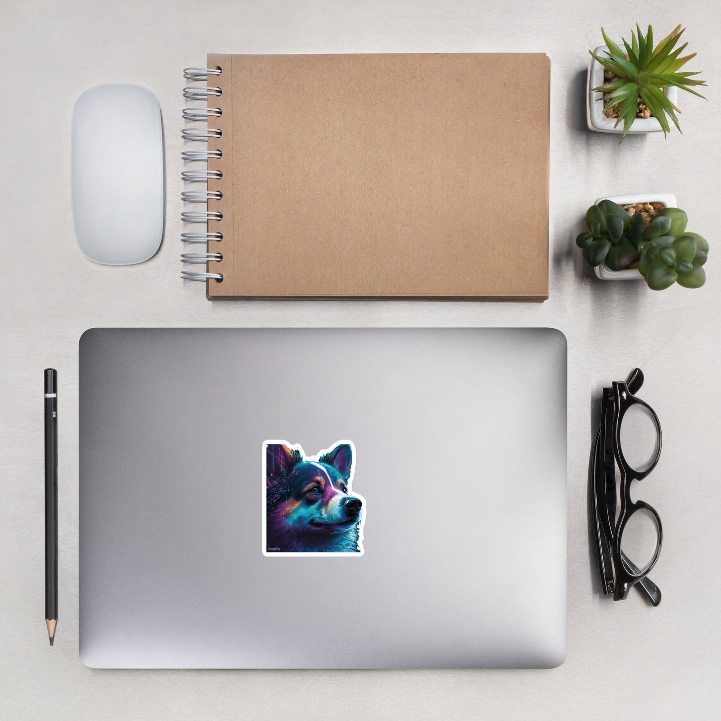 Black Tri Rain Corgi Bubble-free stickers