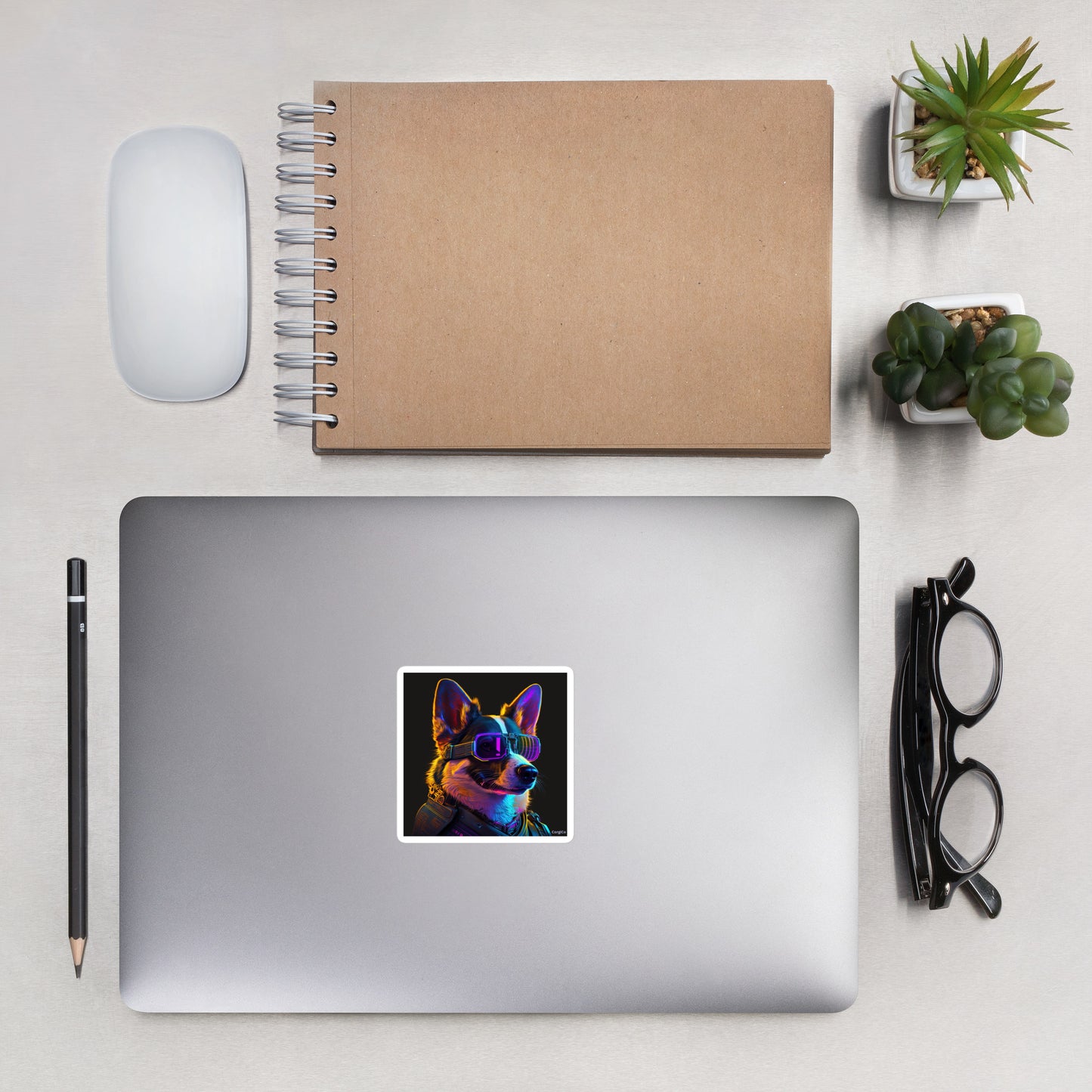 Cyber Security Corgi Bubble-free stickers