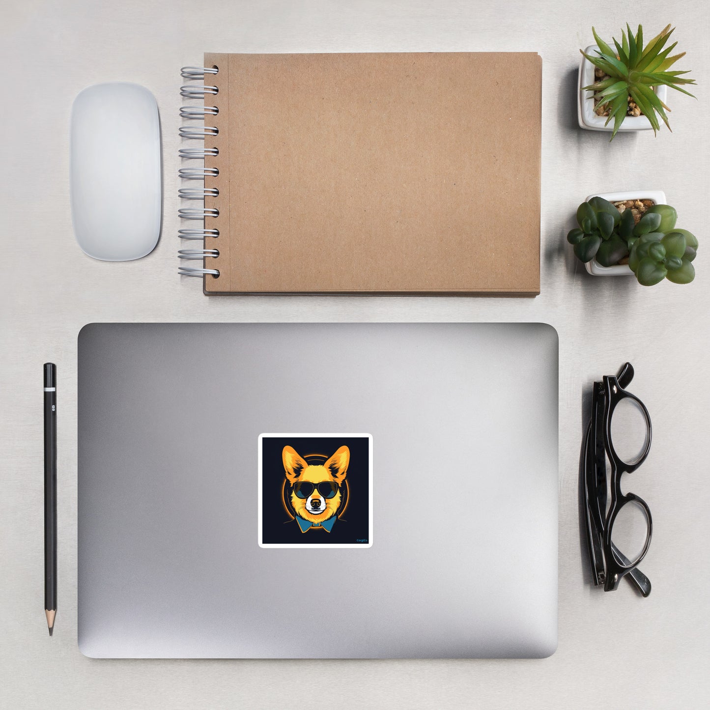 Mr. Cool Corgi Bubble-free stickers