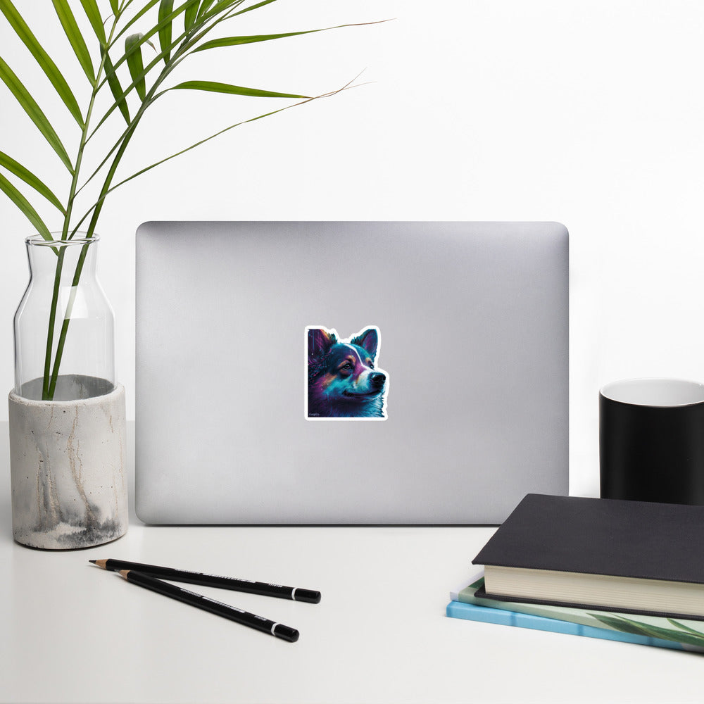 Black Tri Rain Corgi Bubble-free stickers