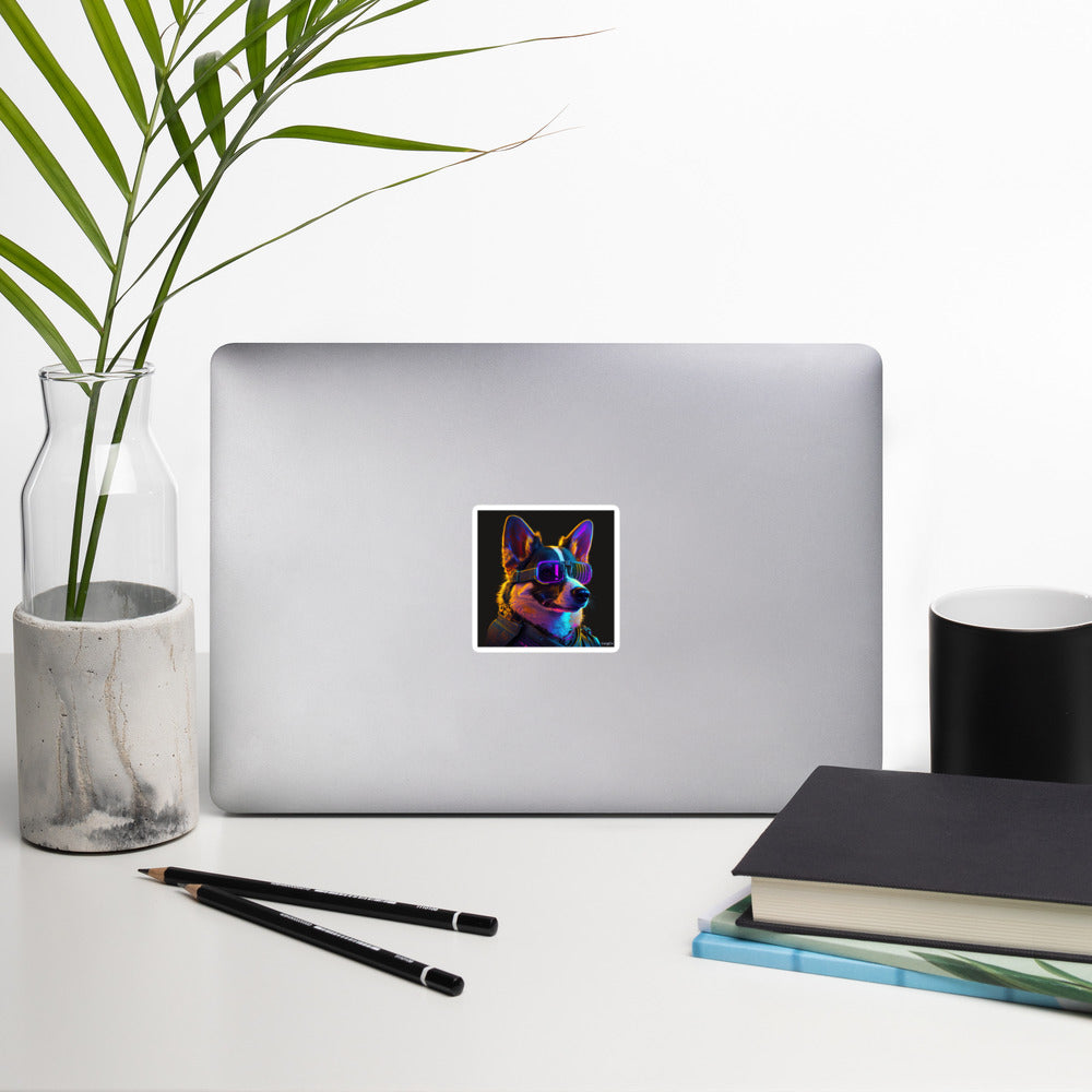 Cyber Security Corgi Bubble-free stickers