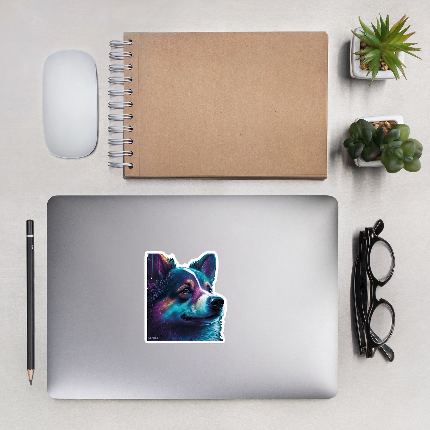 Black Tri Rain Corgi Bubble-free stickers