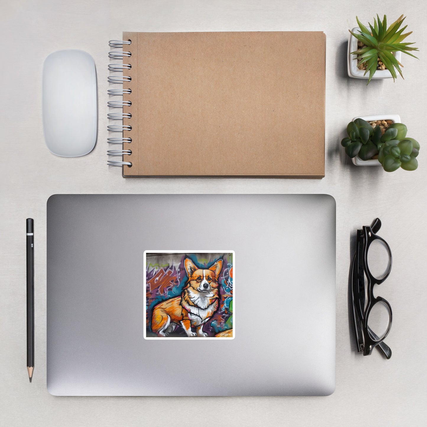 Graffiti Wall Corgi Bubble-free stickers