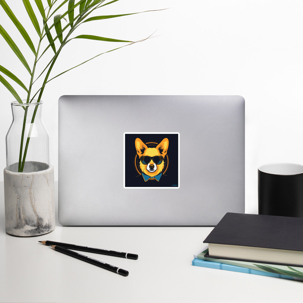 Mr. Cool Corgi Bubble-free stickers
