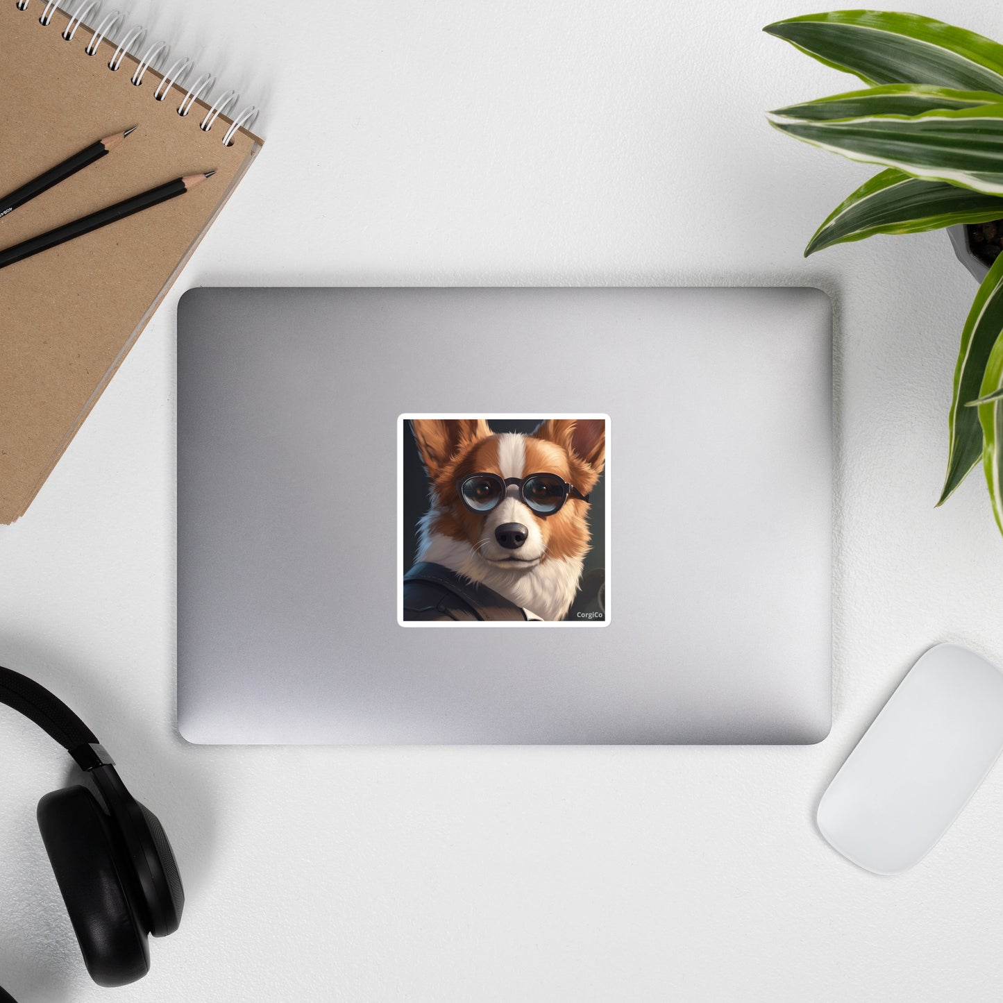 Secret Agent Corgi Bubble-free stickers