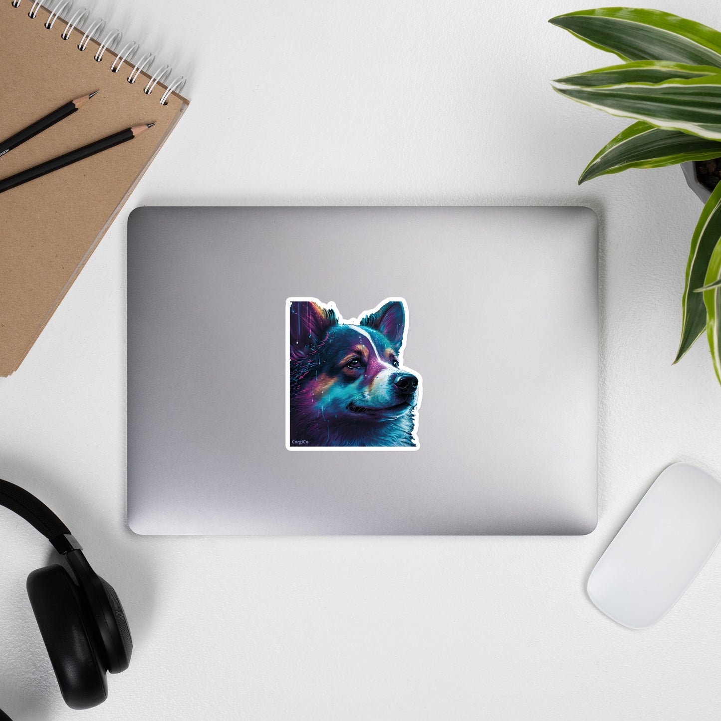 Black Tri Rain Corgi Bubble-free stickers