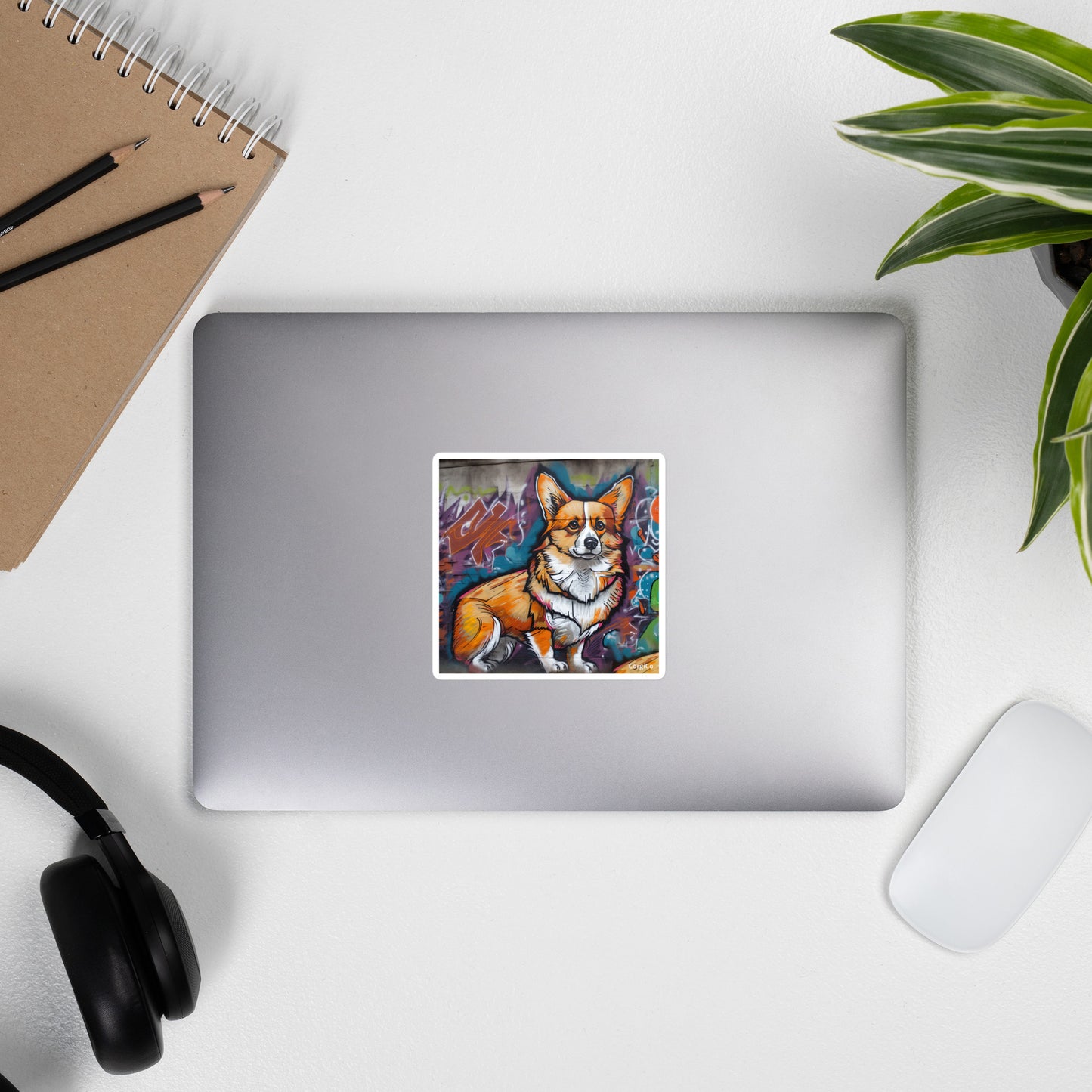 Graffiti Wall Corgi Bubble-free stickers