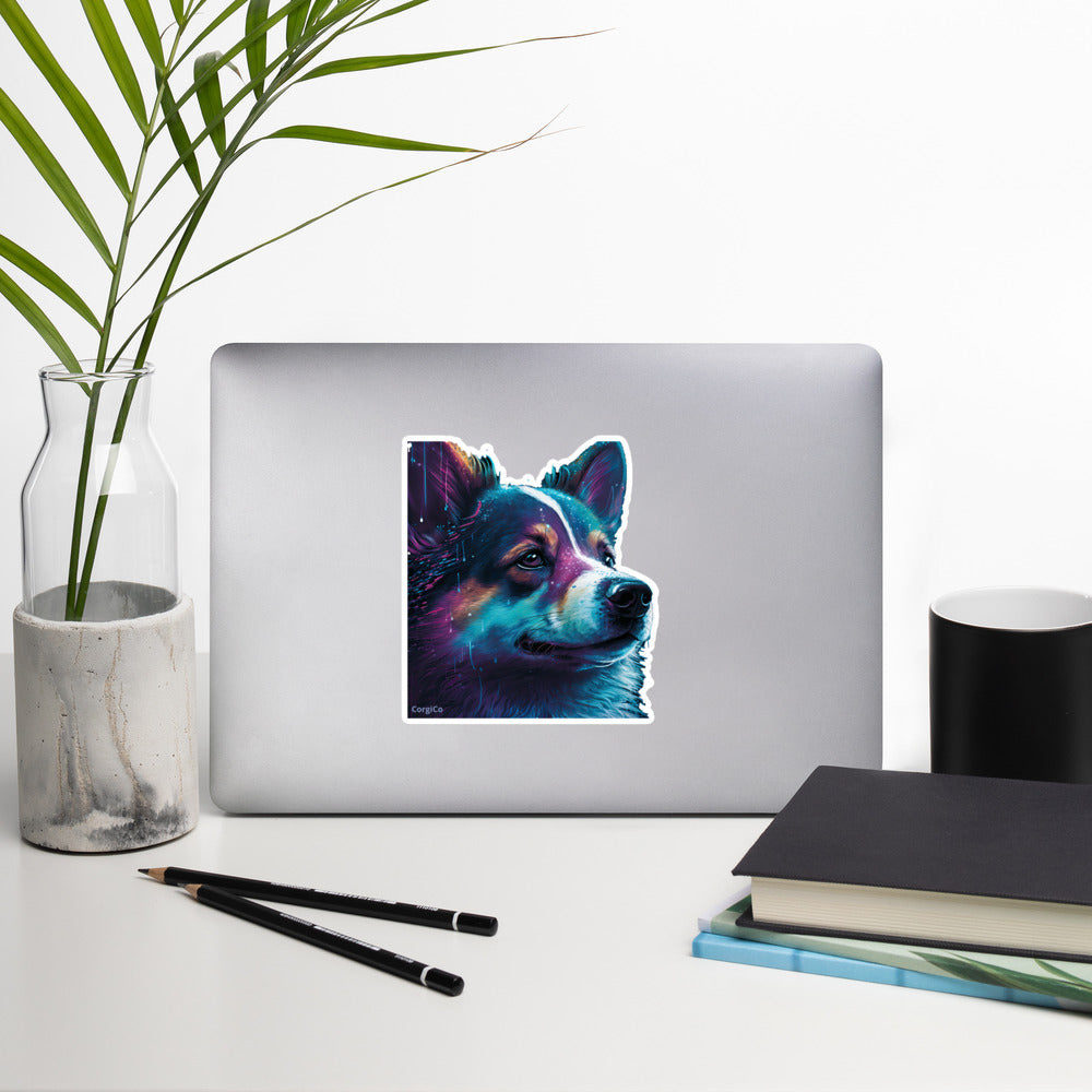 Black Tri Rain Corgi Bubble-free stickers