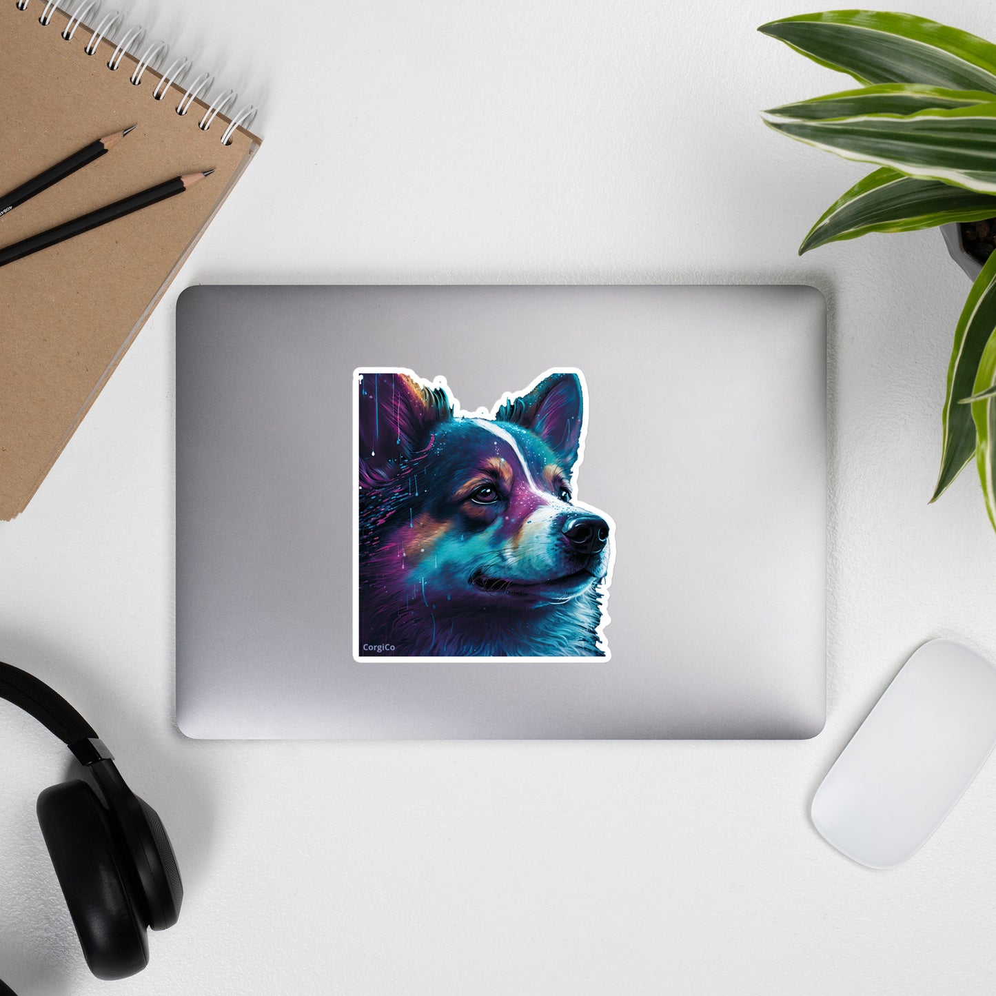 Black Tri Rain Corgi Bubble-free stickers