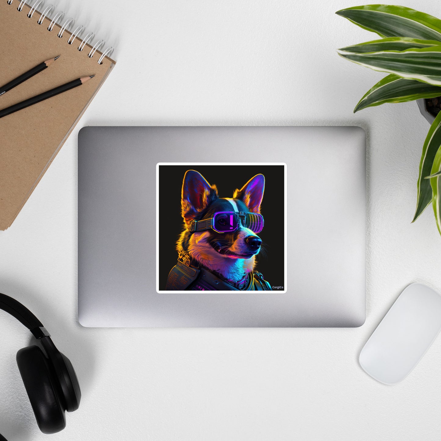 Cyber Security Corgi Bubble-free stickers