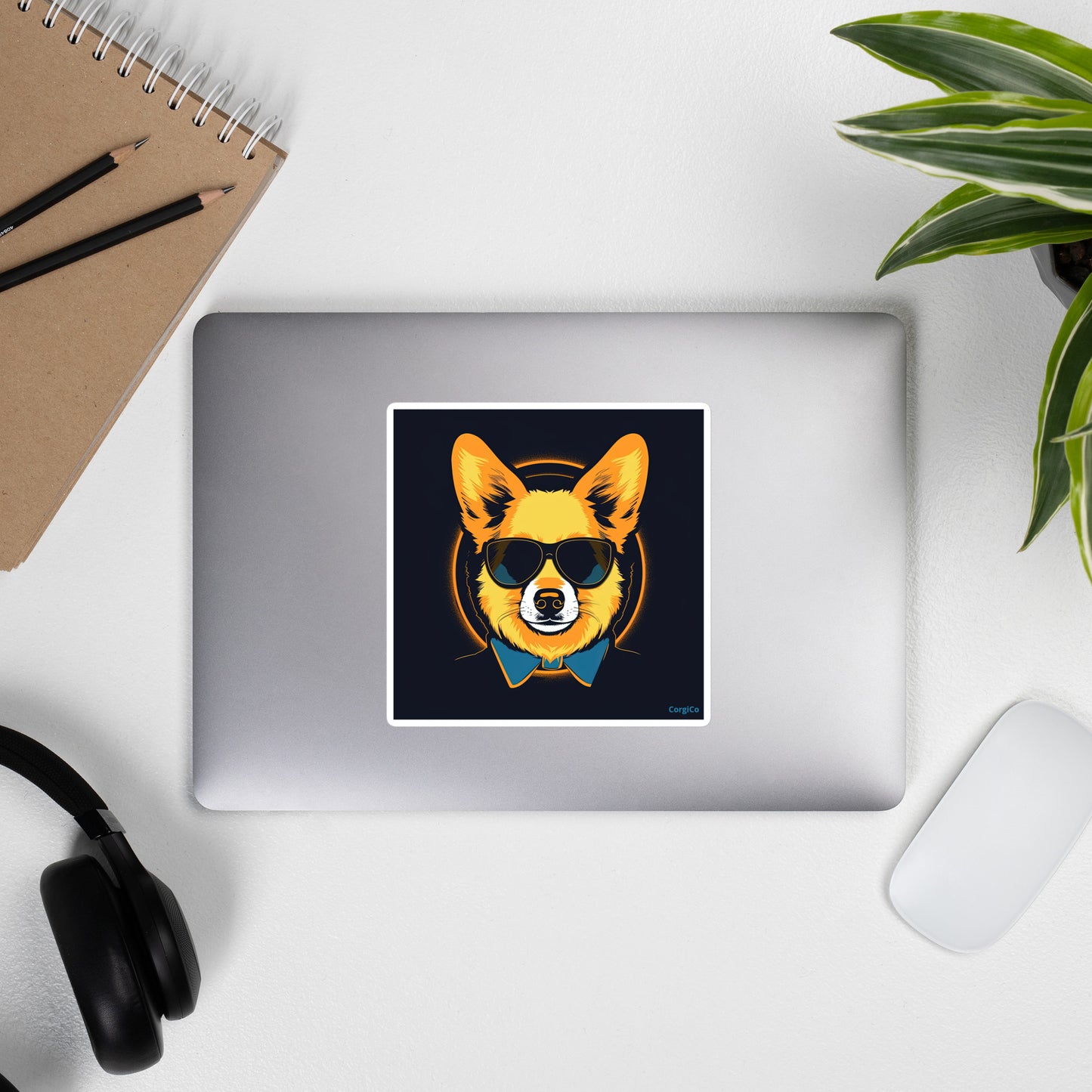 Mr. Cool Corgi Bubble-free stickers