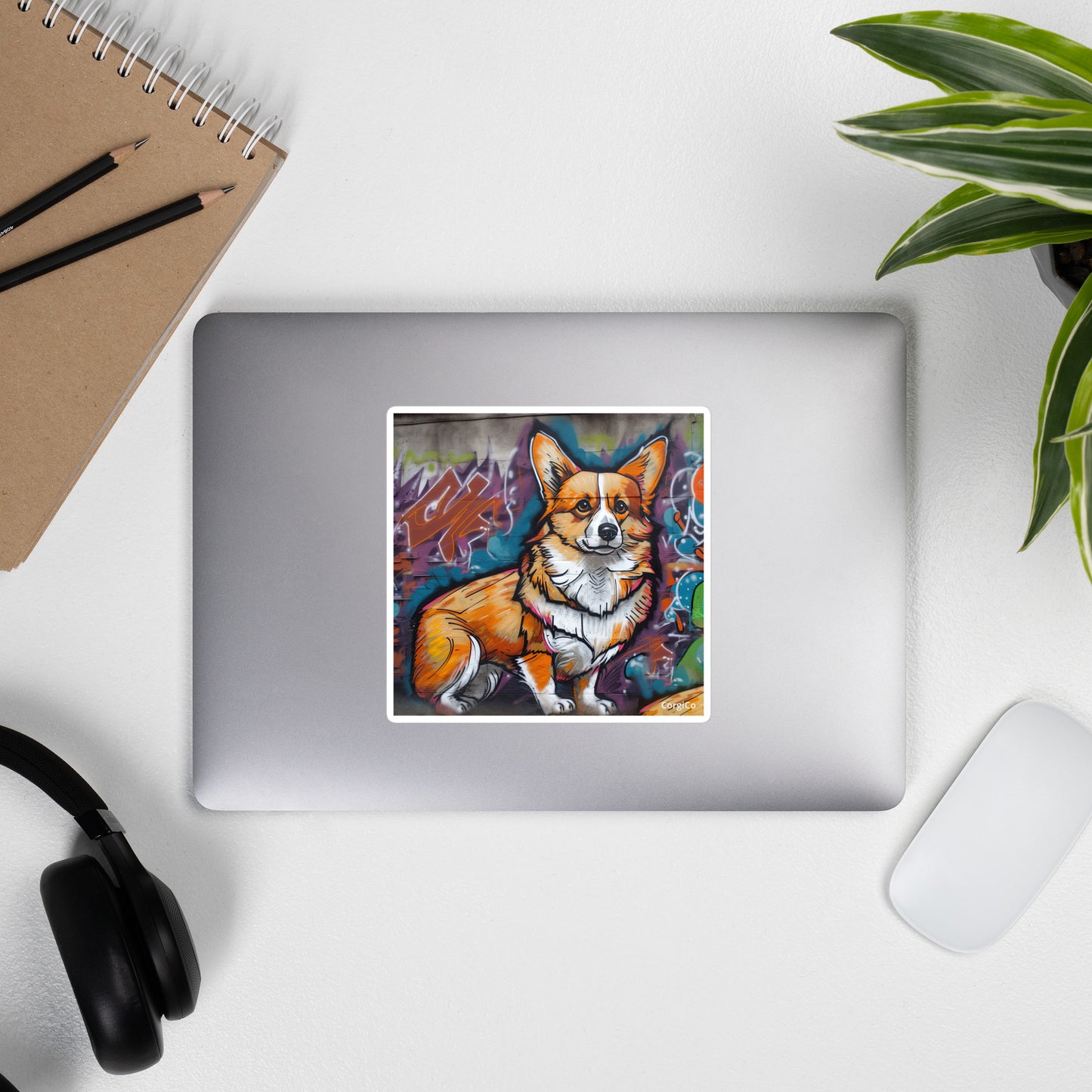 Graffiti Wall Corgi Bubble-free stickers