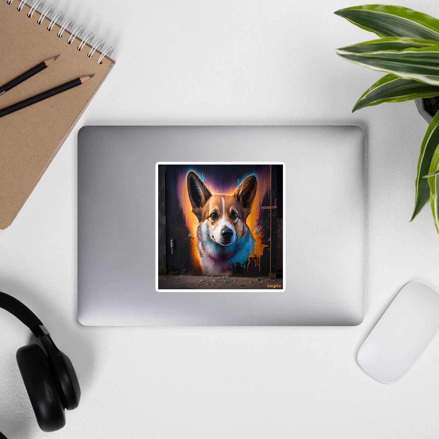 Graffiti Door Corgi Bubble-free stickers