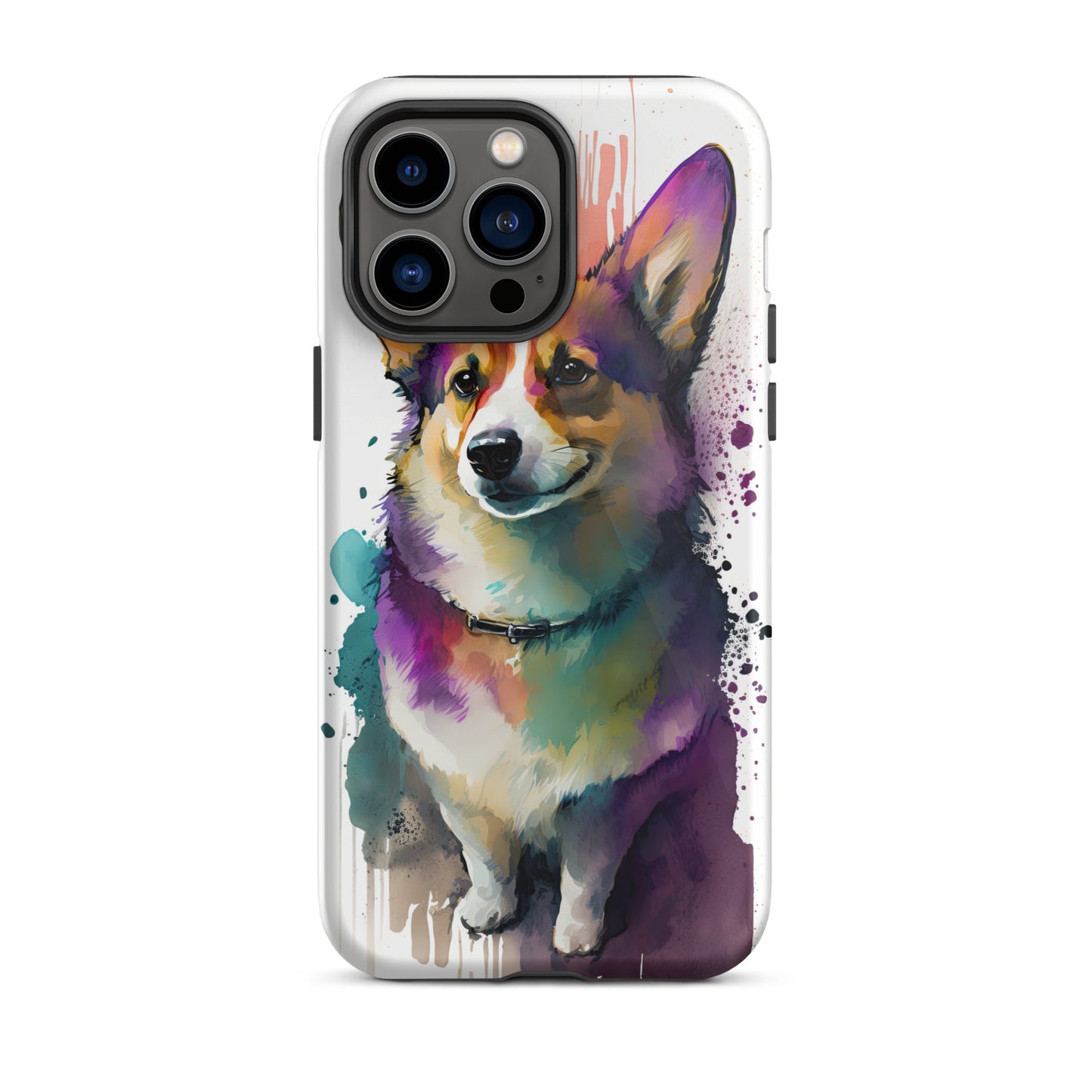 Purple Color Splash Corgi Tough Case for iPhone®