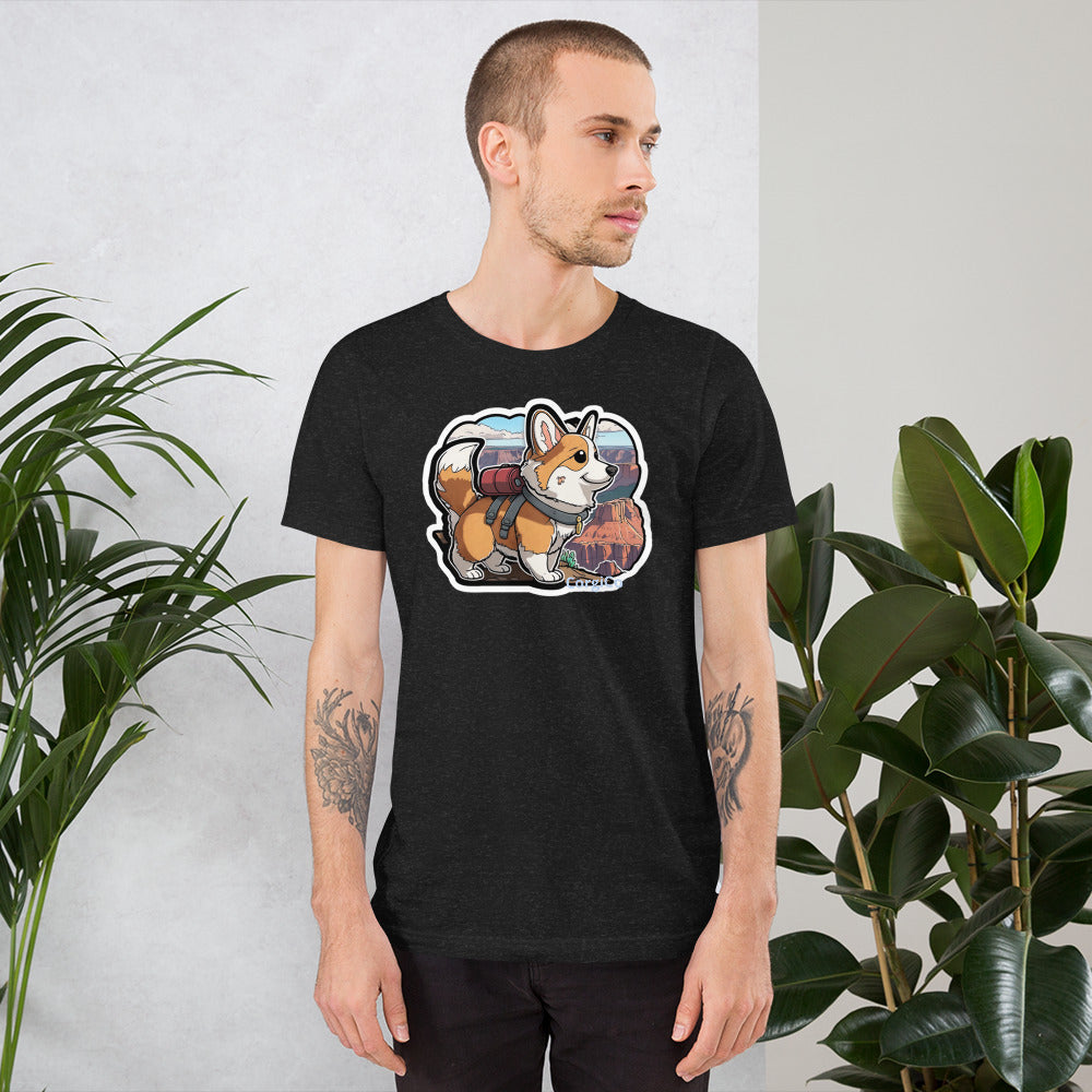 Cute backpacking Corgi Unisex t-shirt