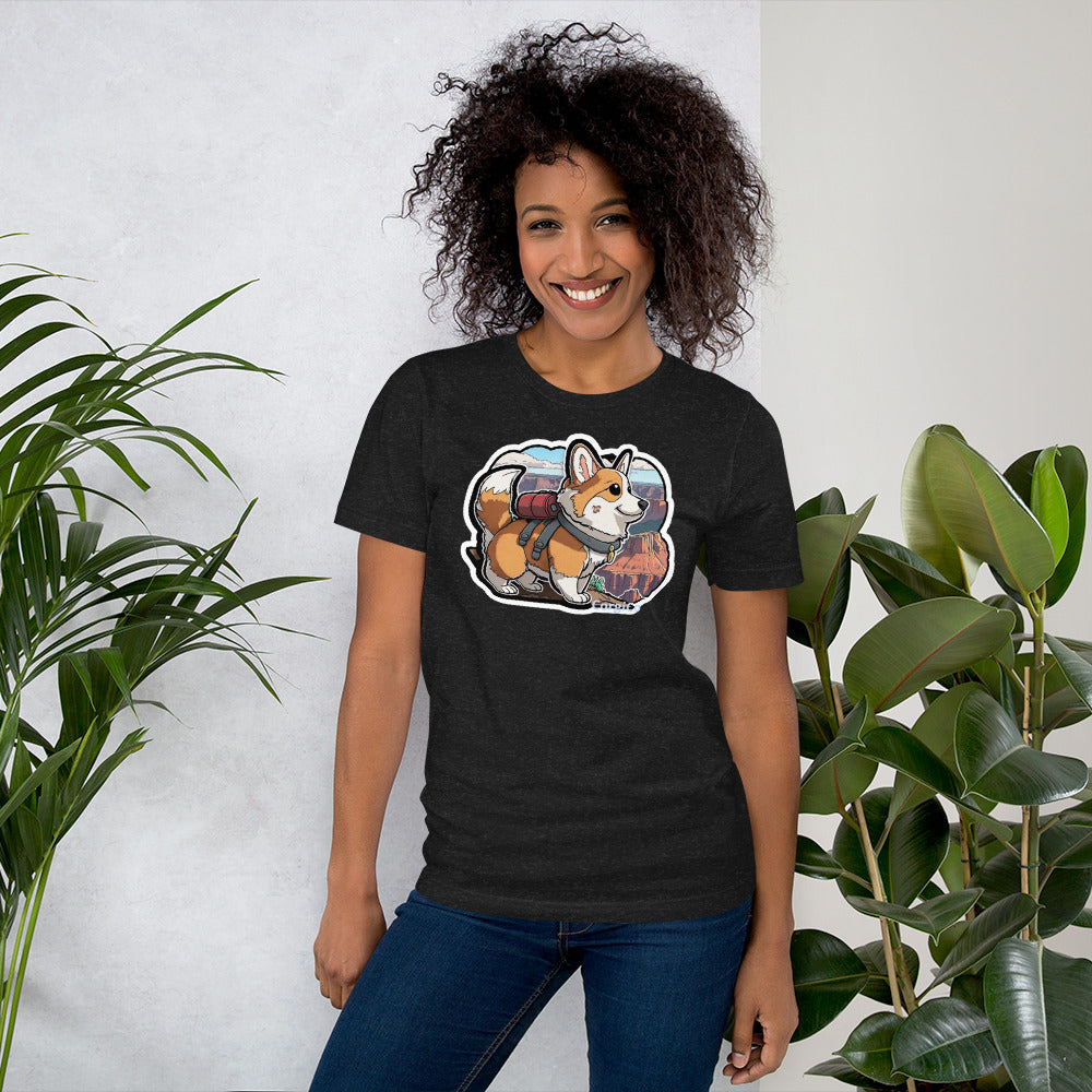 Cute backpacking Corgi Unisex t-shirt