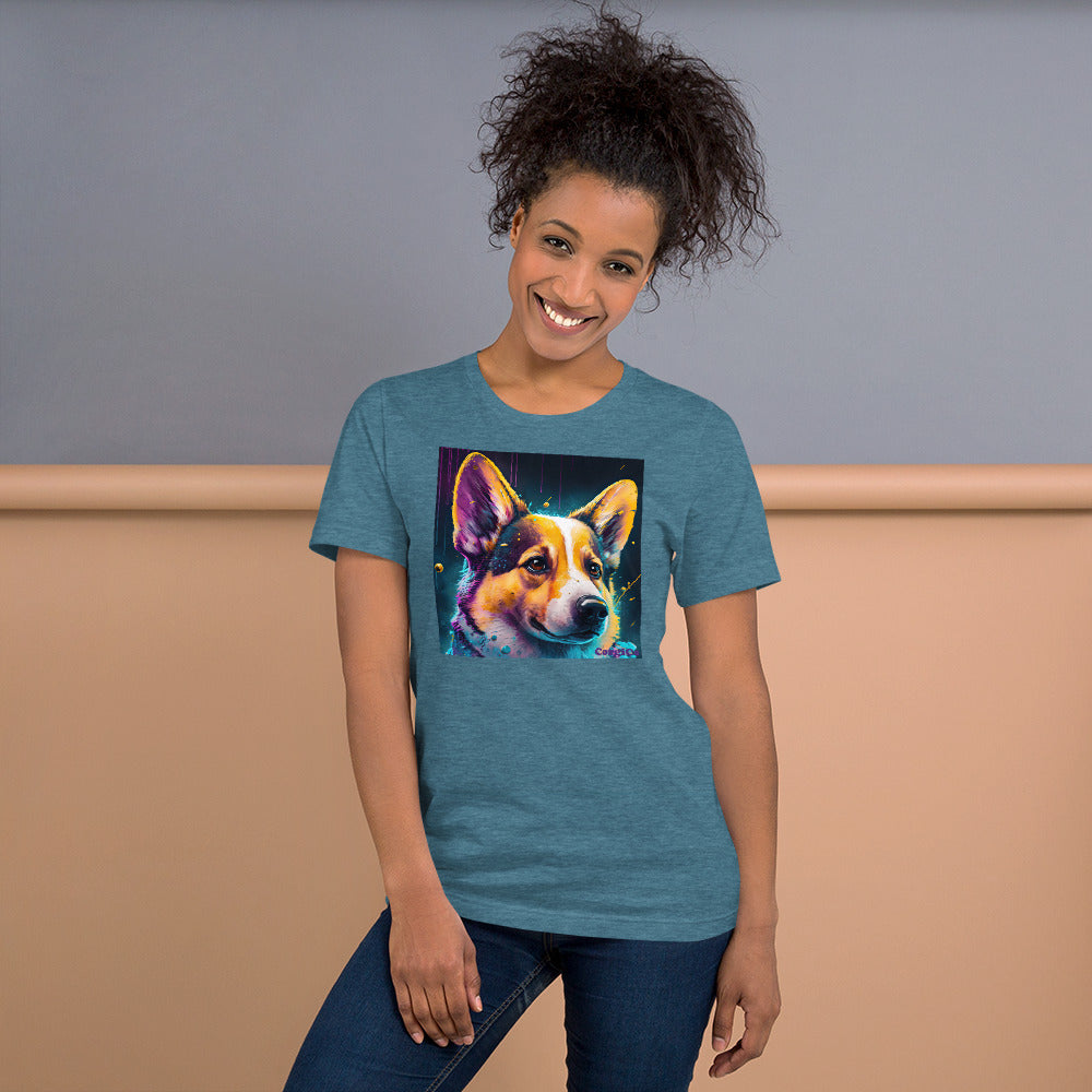 Paint Drip Art Corgi Unisex t-shirt