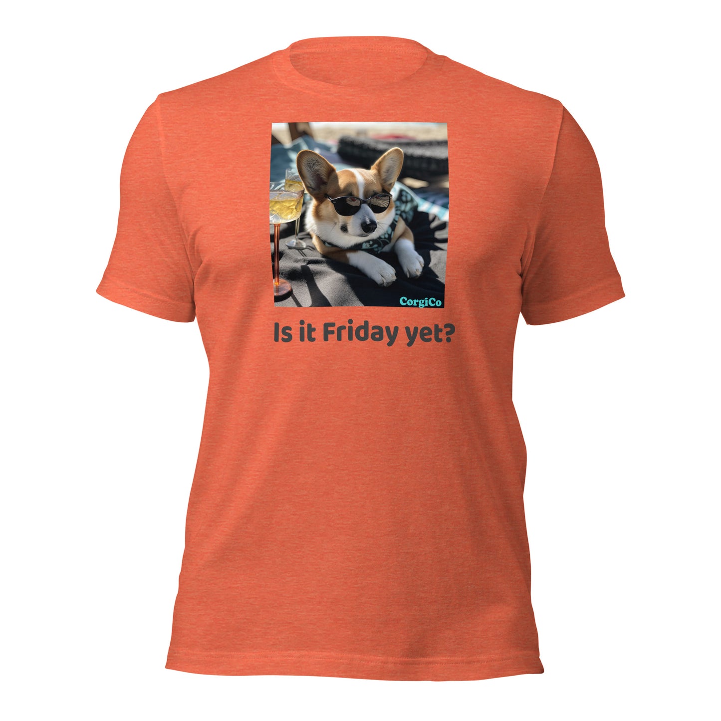 Cute Friday Corgi With Sunglasses Unisex T-Shirt