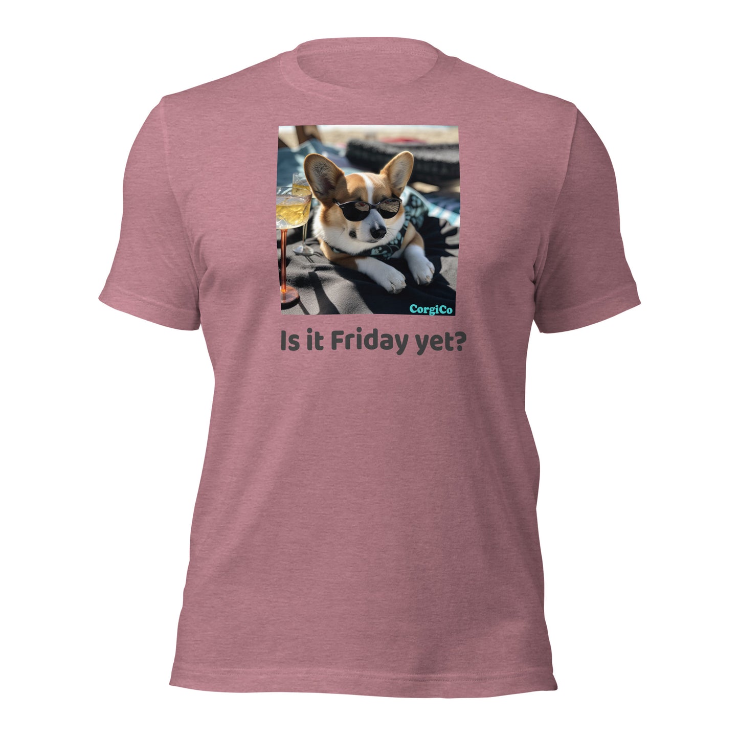 Cute Friday Corgi With Sunglasses Unisex T-Shirt