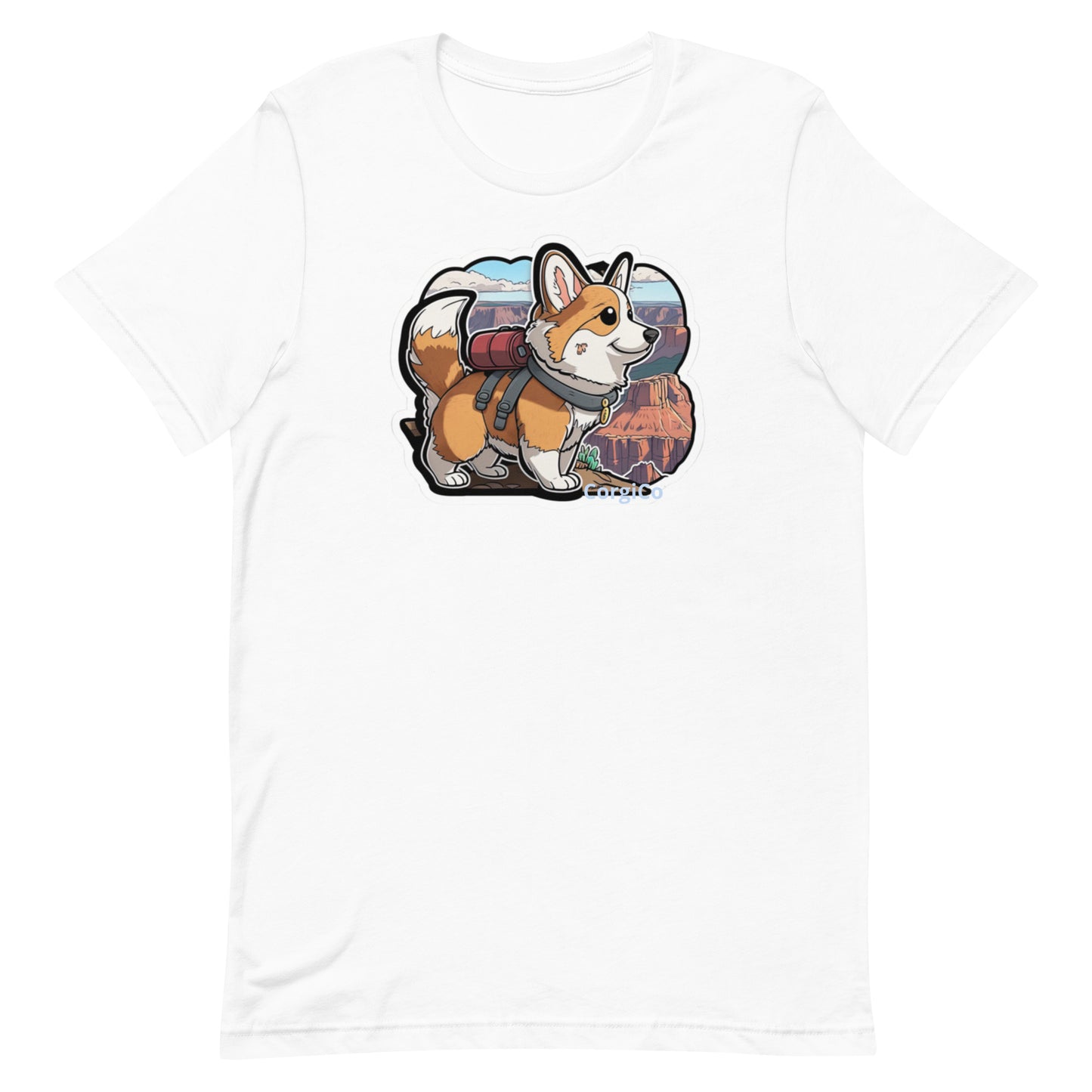 Cute backpacking Corgi Unisex t-shirt