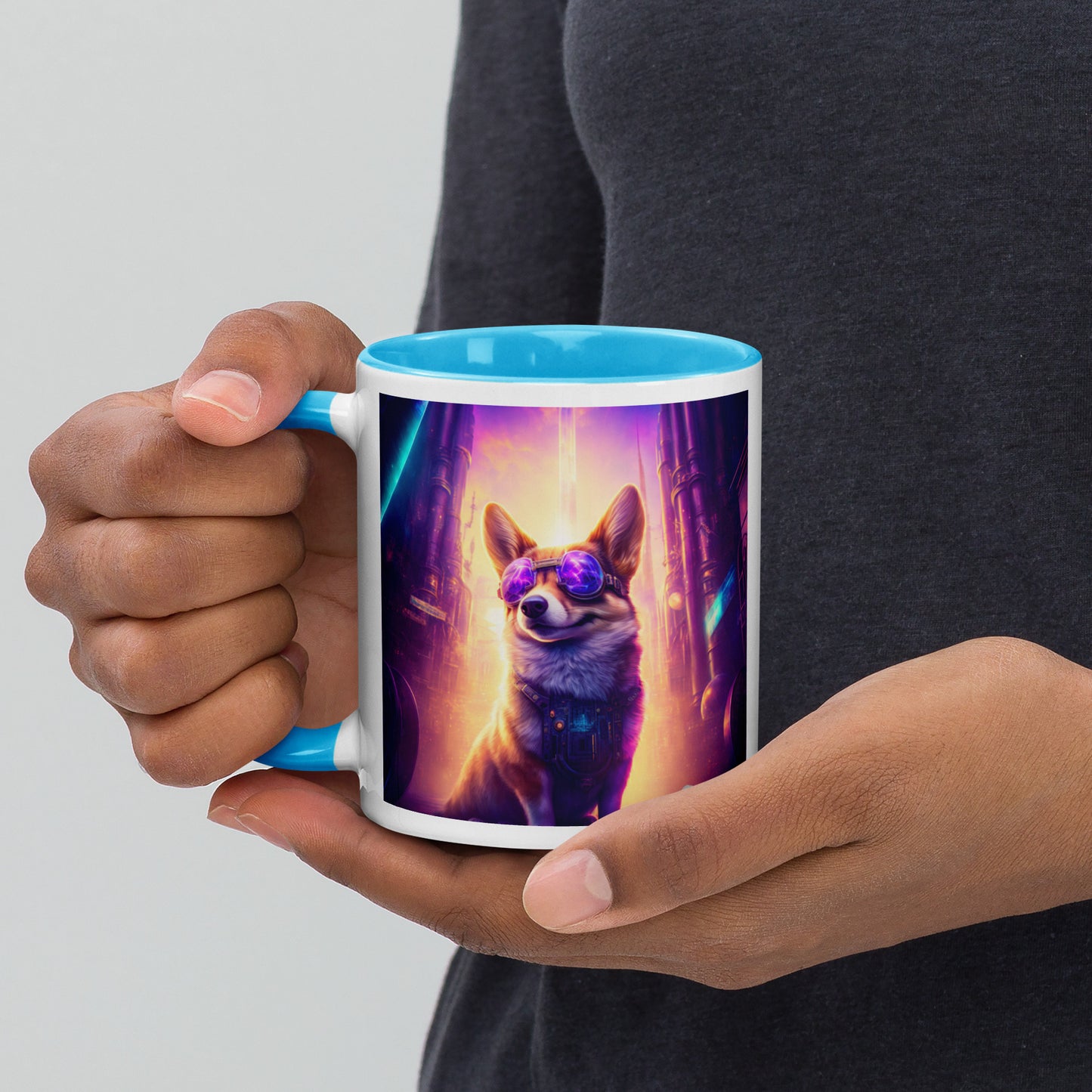 Steampunk Corgi Coffee Mug with Color Inside