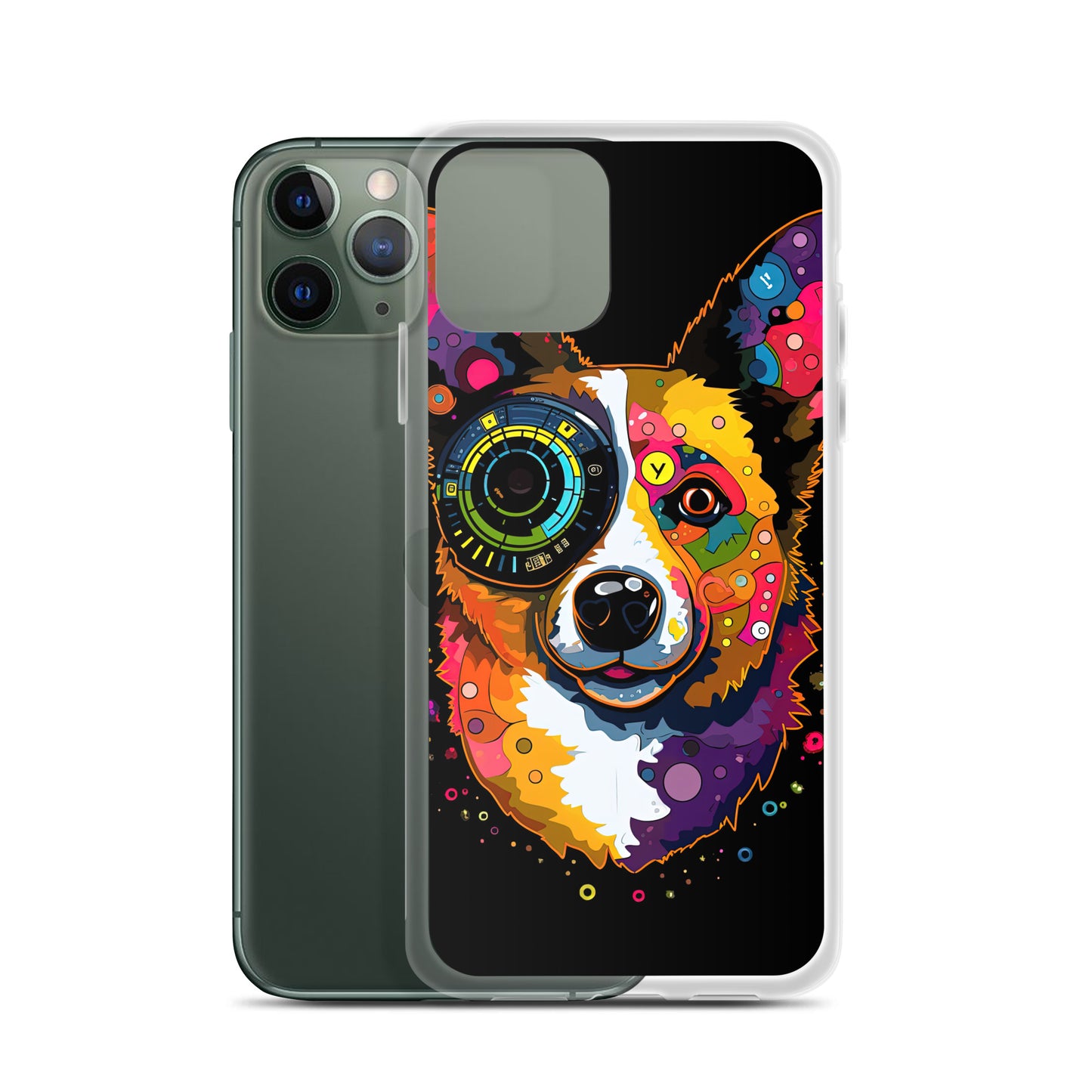 Colorful Cyber Corgi Clear Case for iPhone®