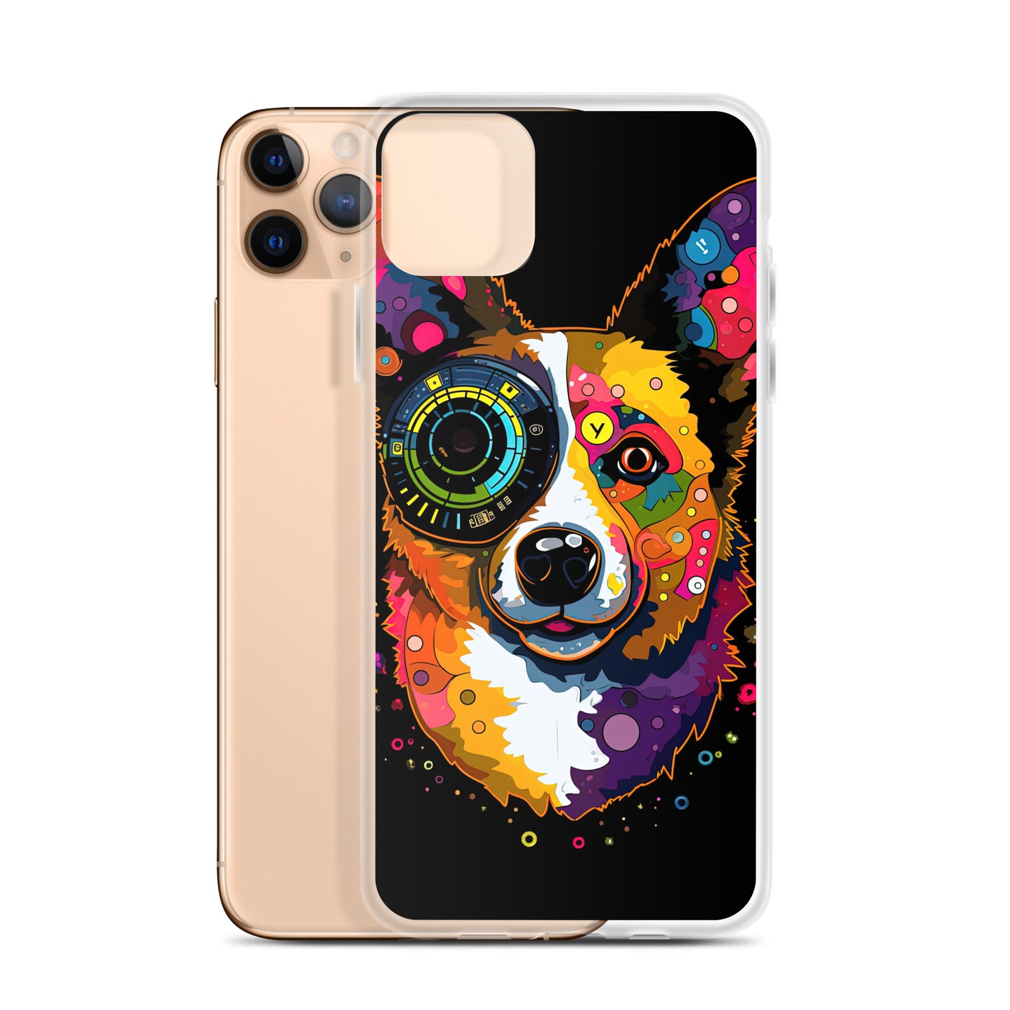 Colorful Cyber Corgi Clear Case for iPhone®