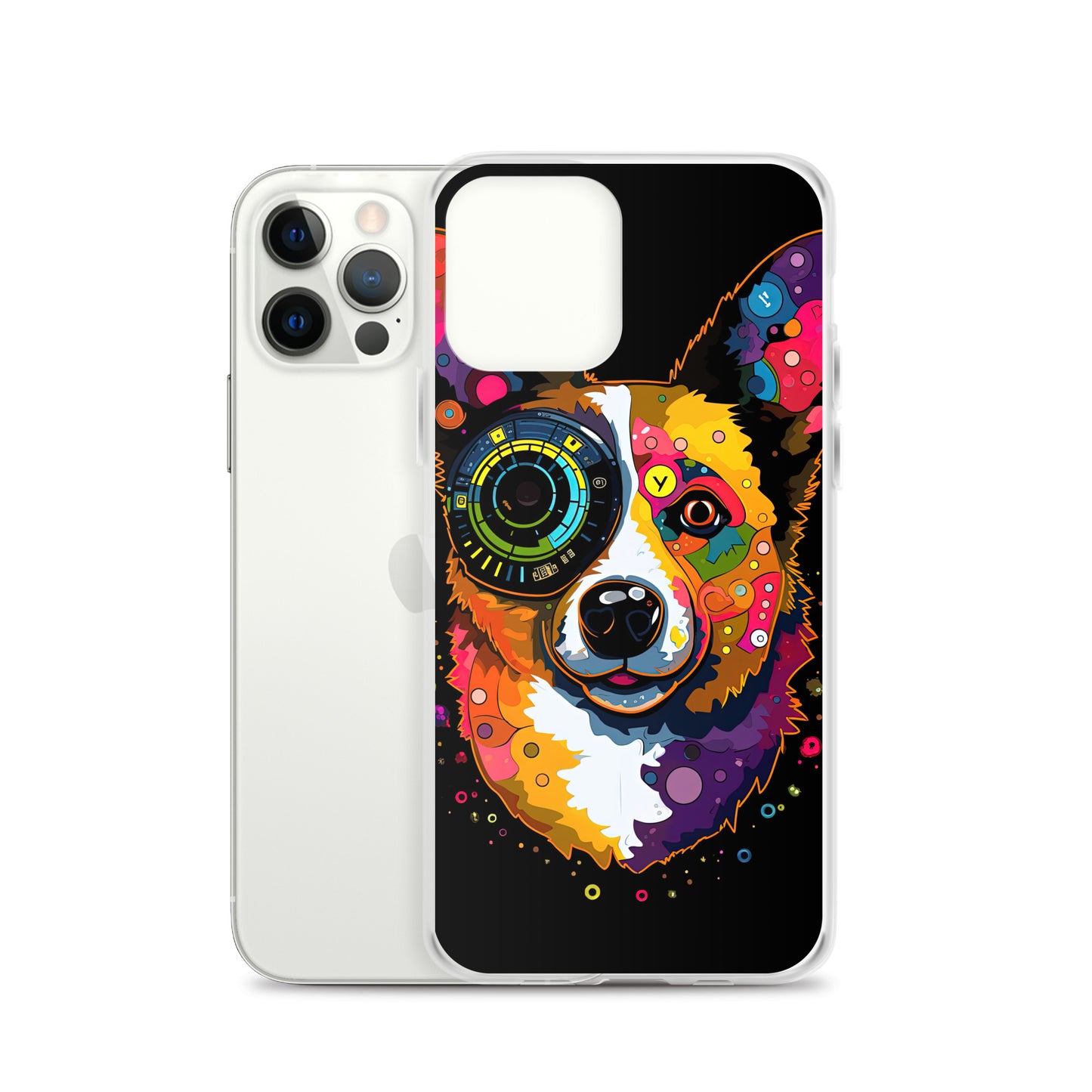 Colorful Cyber Corgi Clear Case for iPhone®