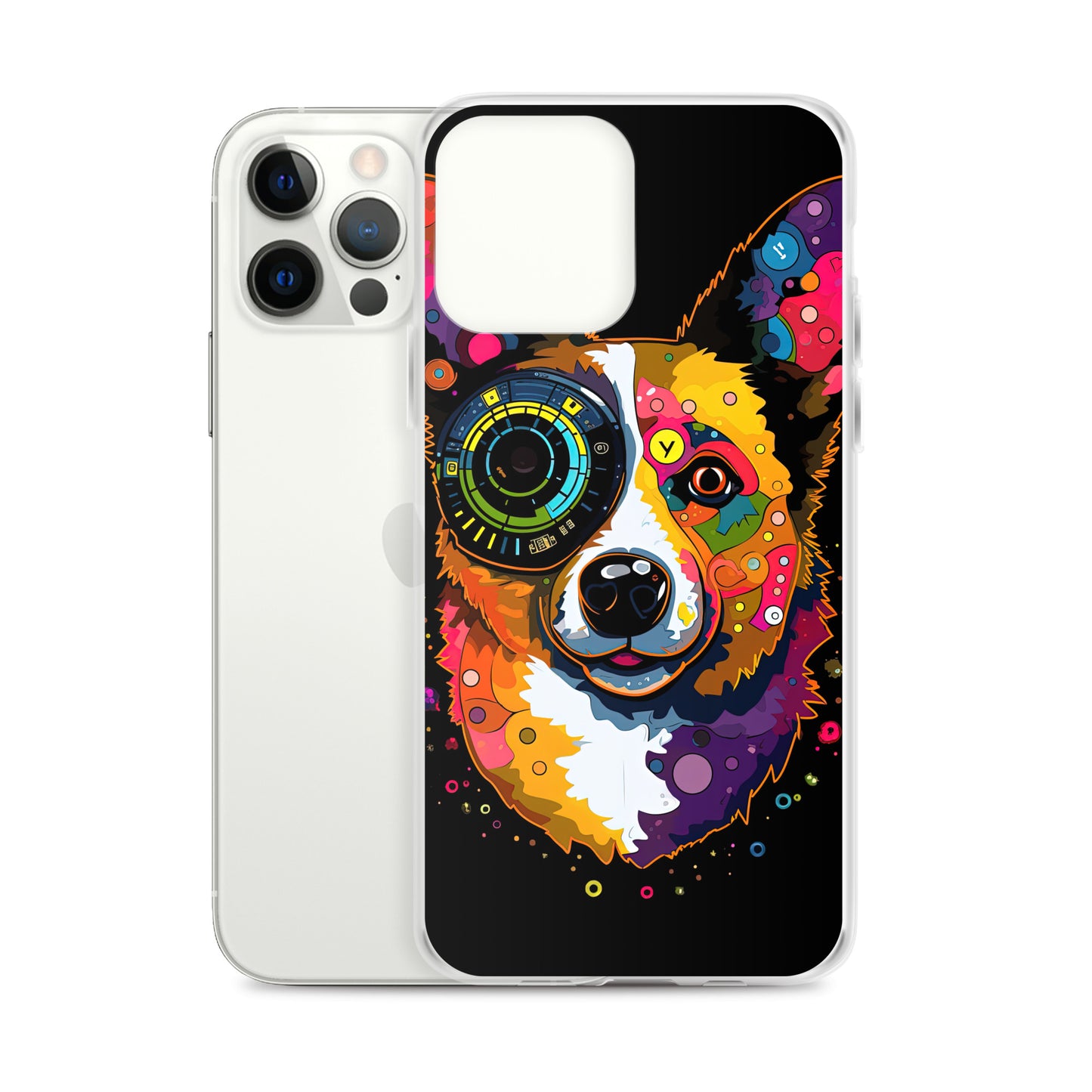 Colorful Cyber Corgi Clear Case for iPhone®