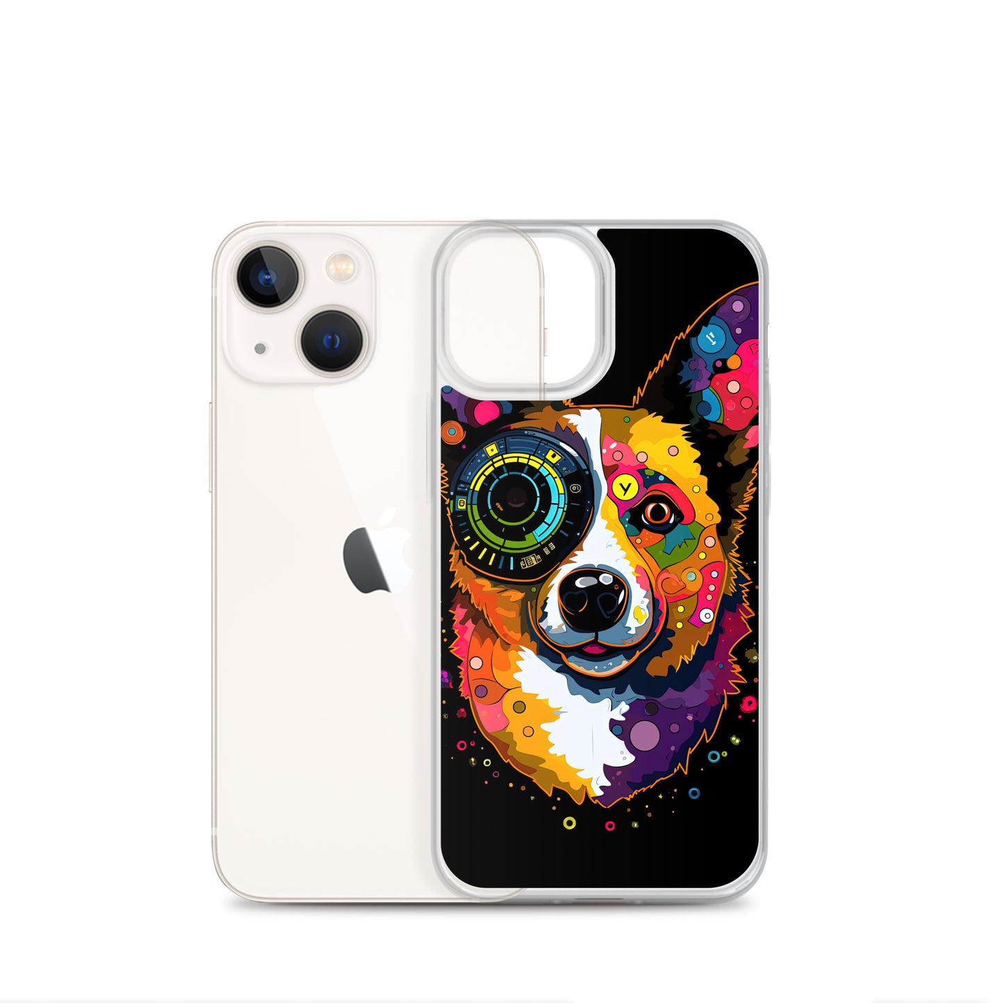 Colorful Cyber Corgi Clear Case for iPhone®