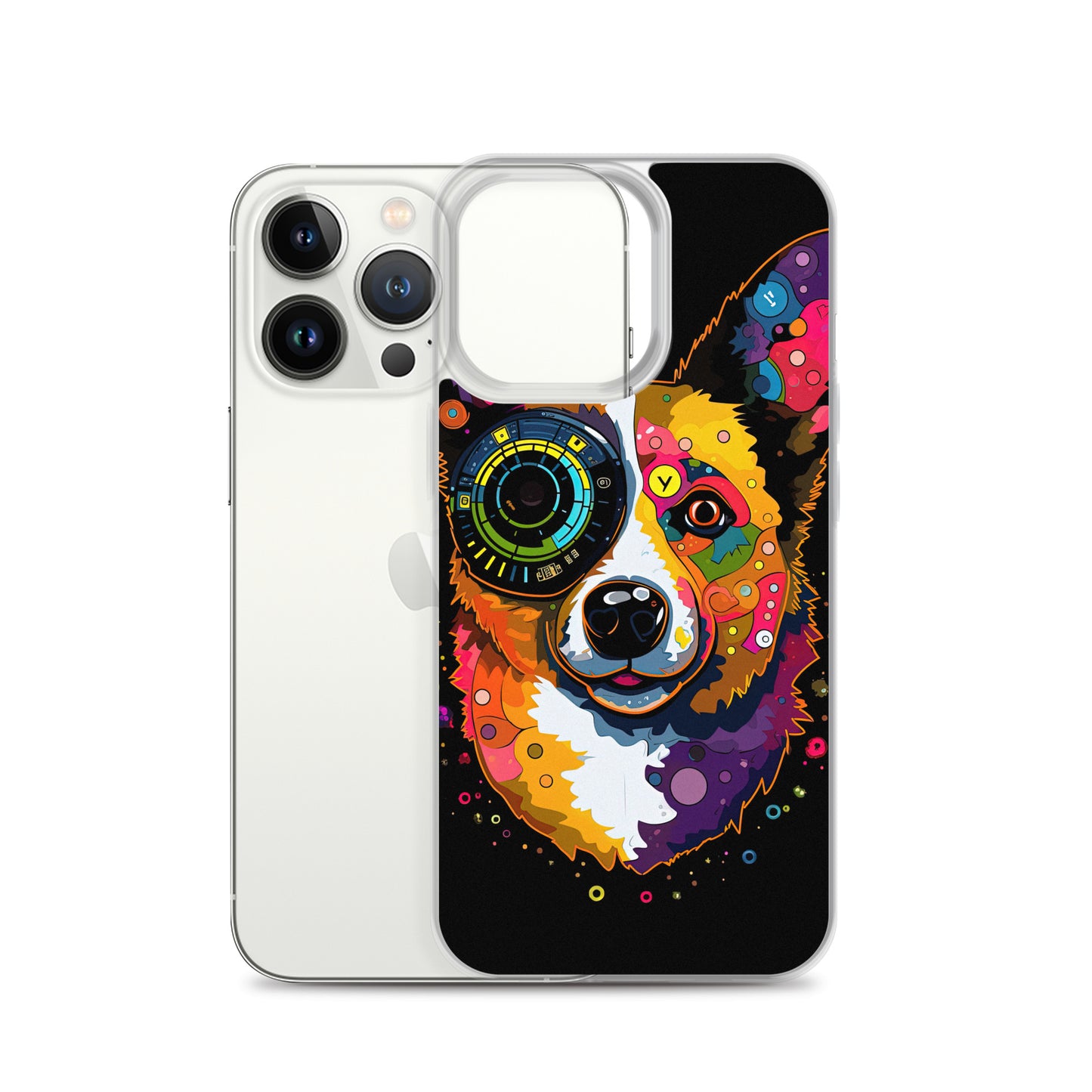 Colorful Cyber Corgi Clear Case for iPhone®