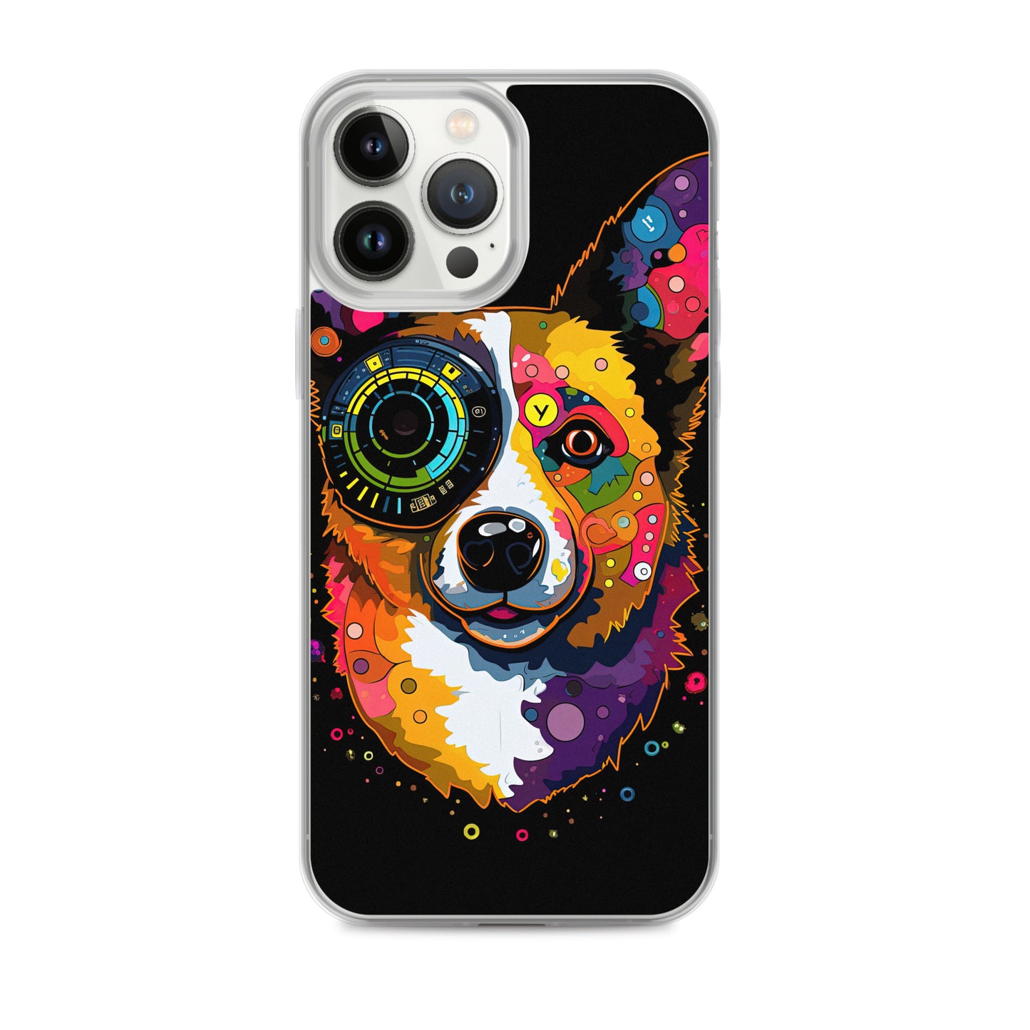 Colorful Cyber Corgi Clear Case for iPhone®