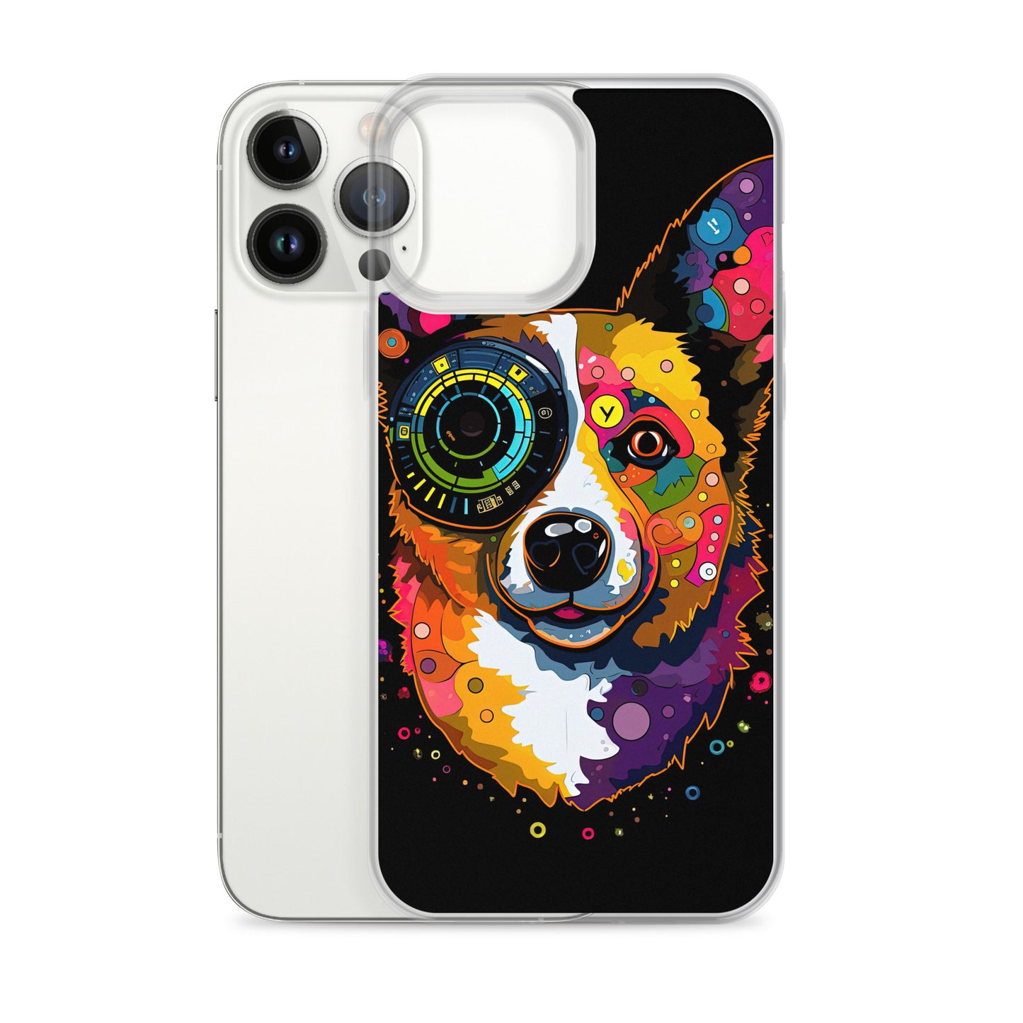 Colorful Cyber Corgi Clear Case for iPhone®