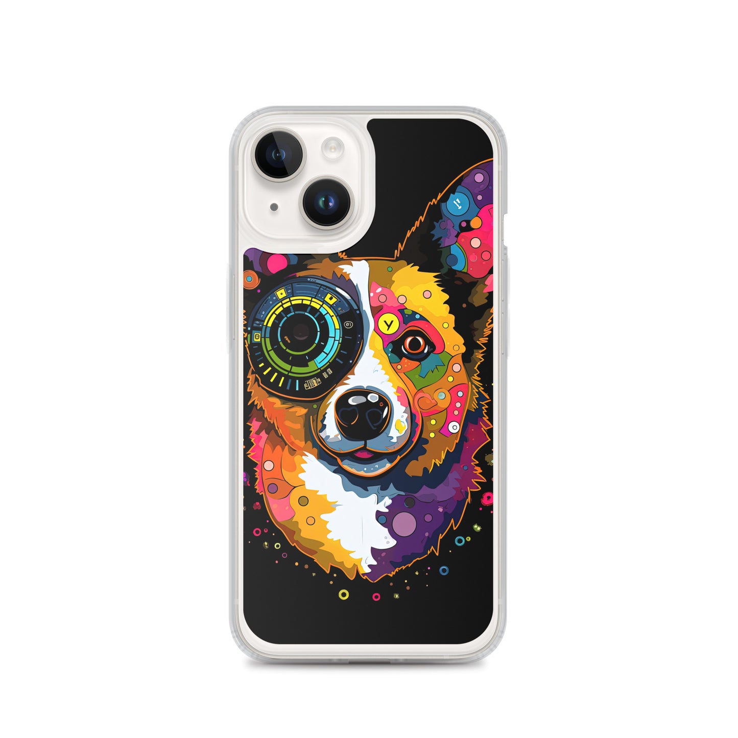 Colorful Cyber Corgi Clear Case for iPhone®