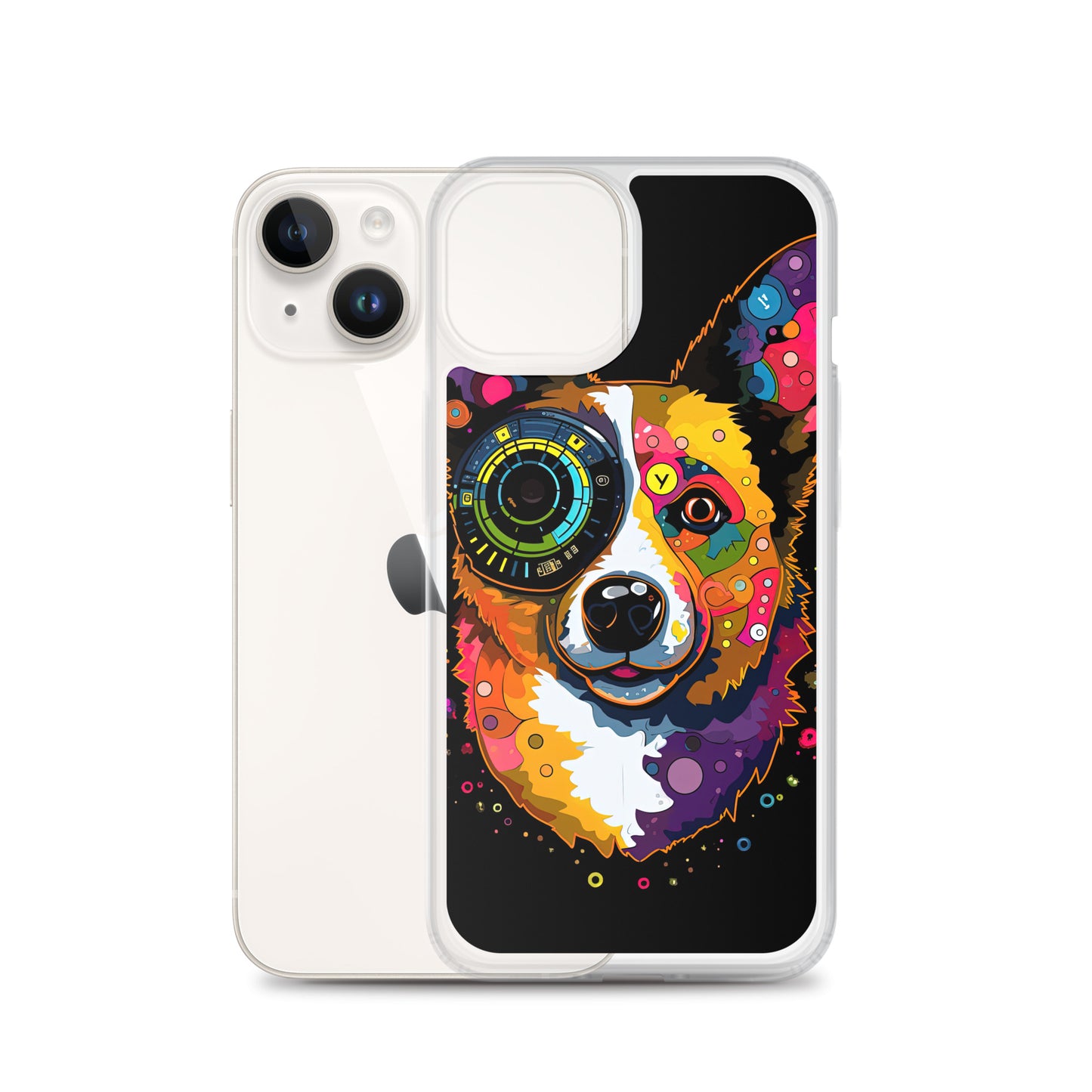 Colorful Cyber Corgi Clear Case for iPhone®