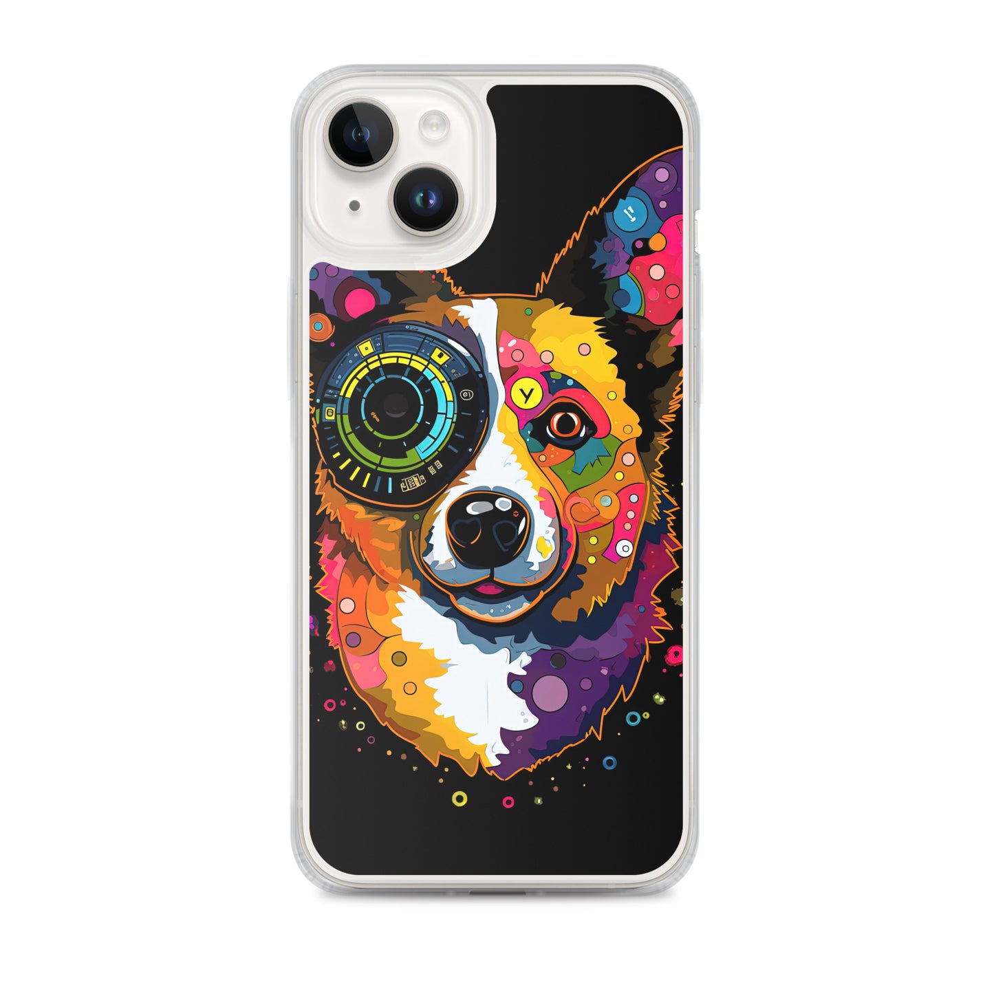 Colorful Cyber Corgi Clear Case for iPhone®