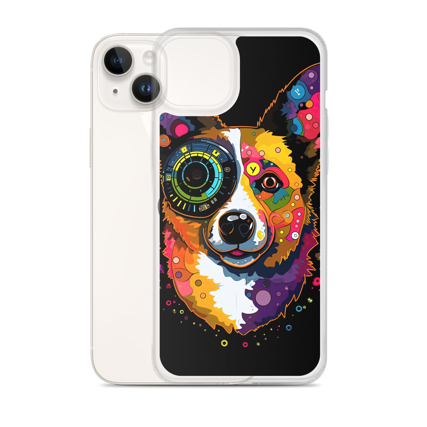 Colorful Cyber Corgi Clear Case for iPhone®