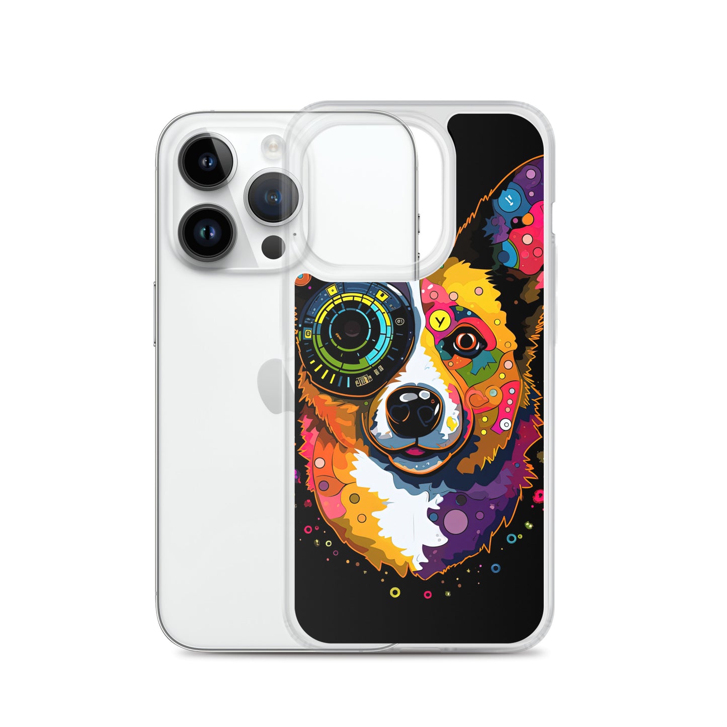 Colorful Cyber Corgi Clear Case for iPhone®