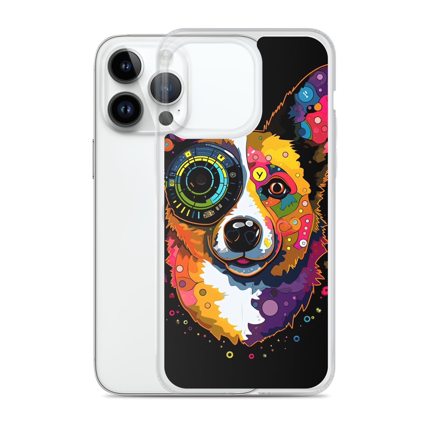 Colorful Cyber Corgi Clear Case for iPhone®