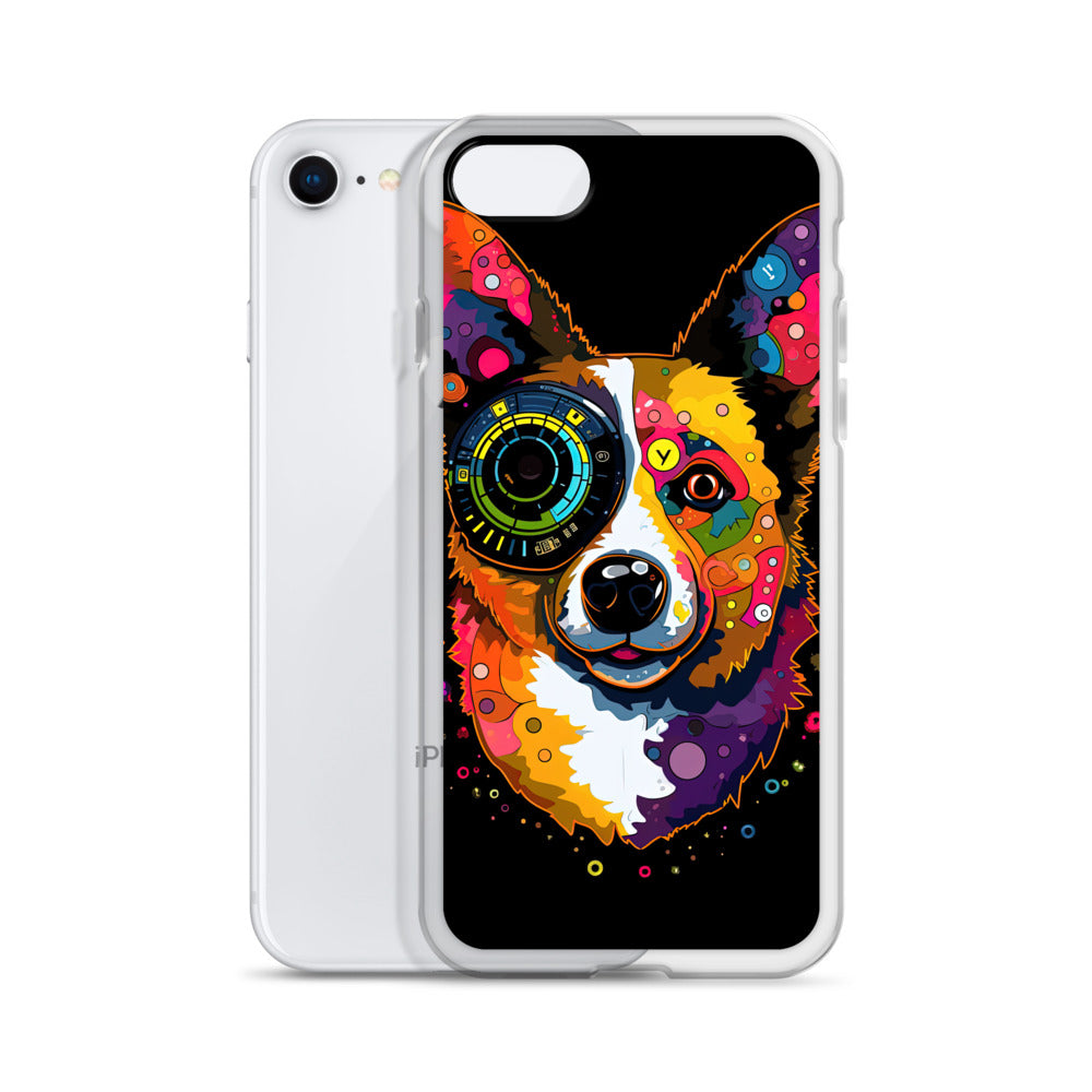 Colorful Cyber Corgi Clear Case for iPhone®