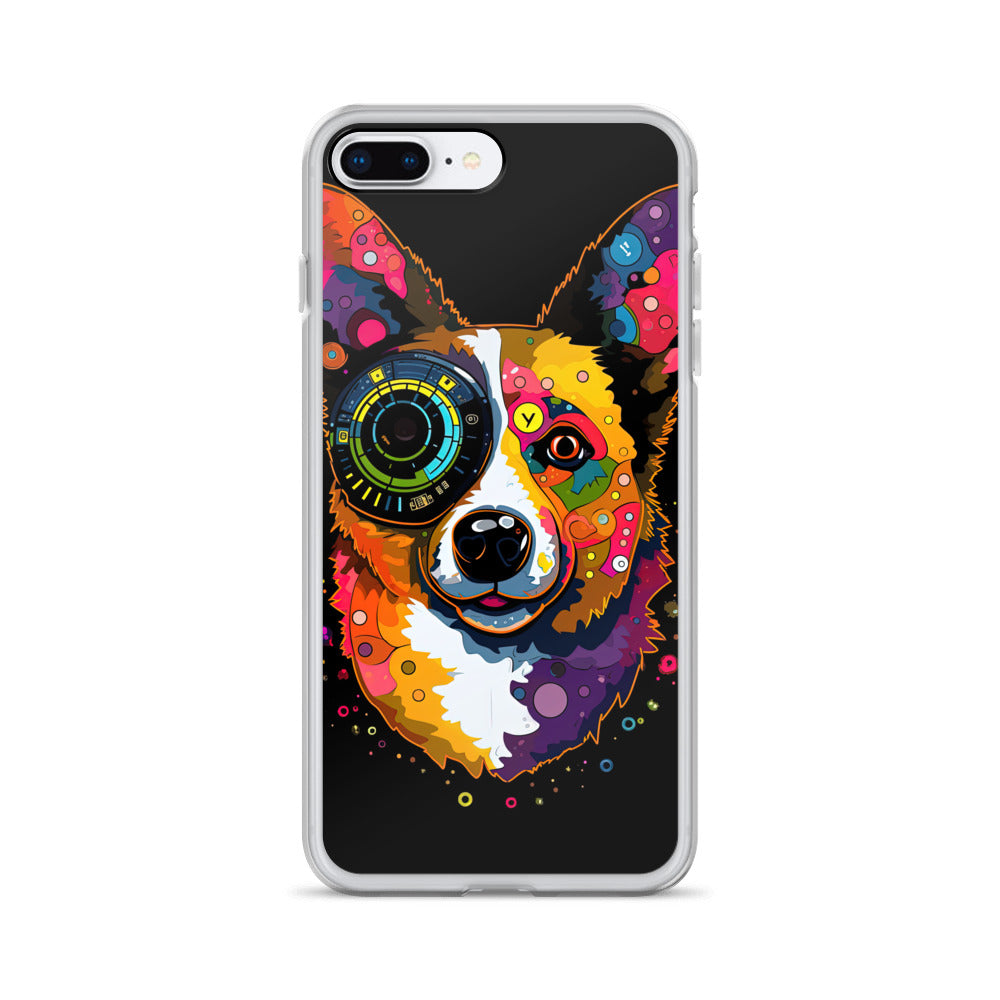 Colorful Cyber Corgi Clear Case for iPhone®