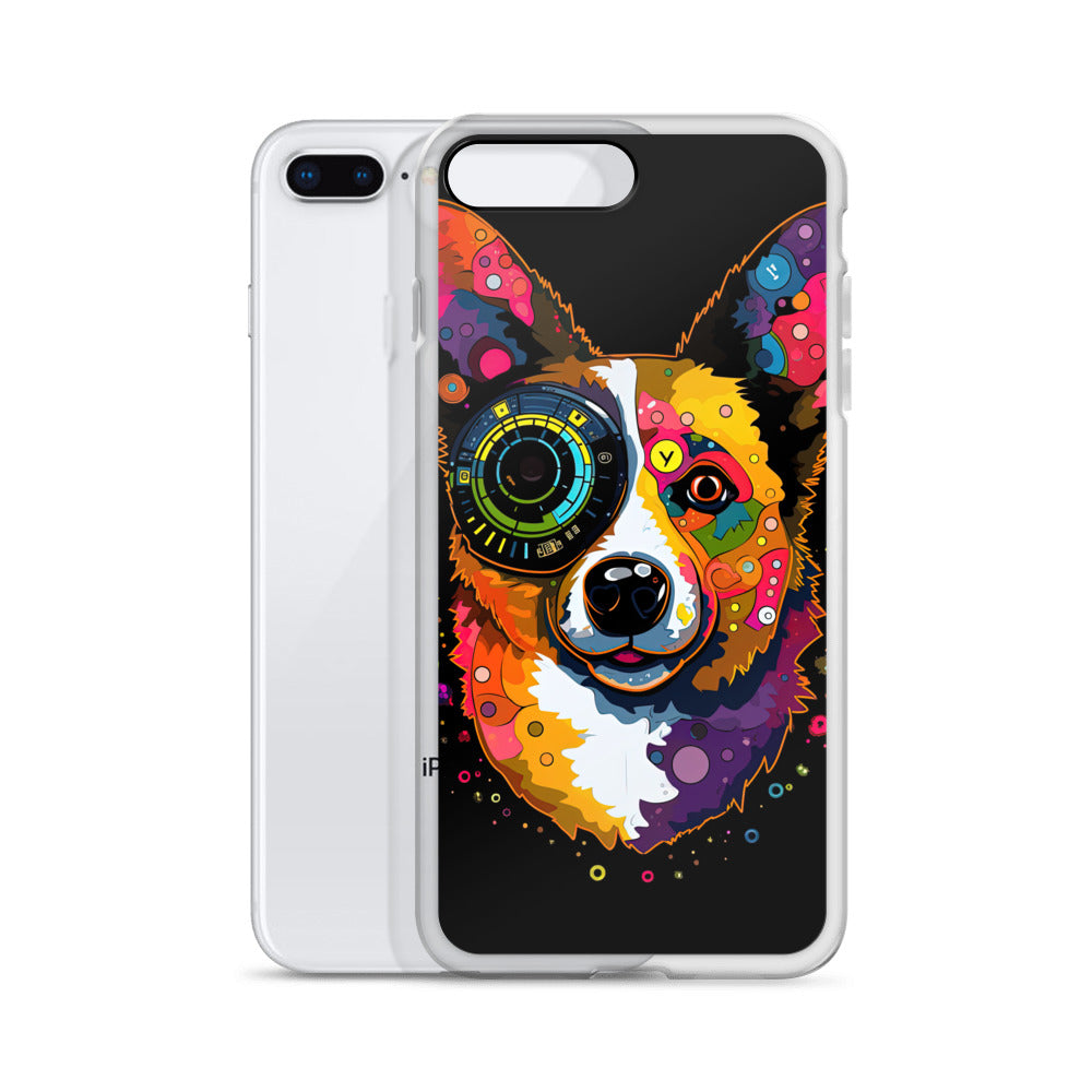 Colorful Cyber Corgi Clear Case for iPhone®