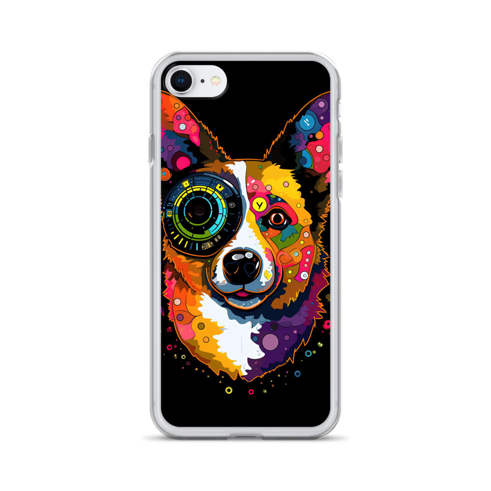 Colorful Cyber Corgi Clear Case for iPhone®