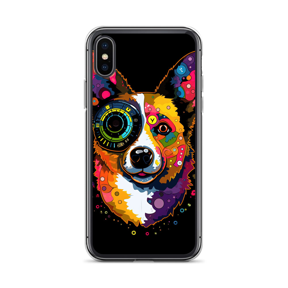 Colorful Cyber Corgi Clear Case for iPhone®