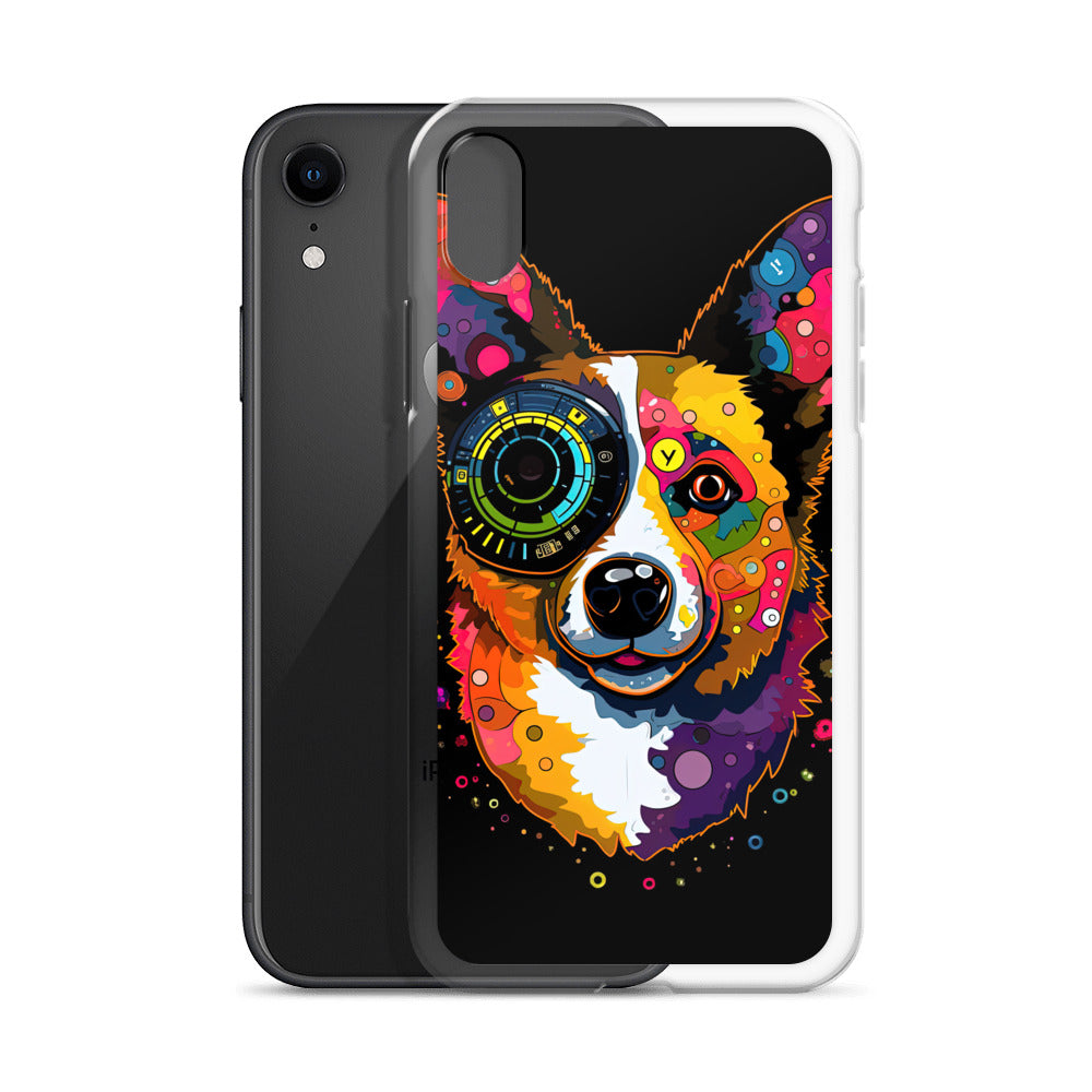 Colorful Cyber Corgi Clear Case for iPhone®