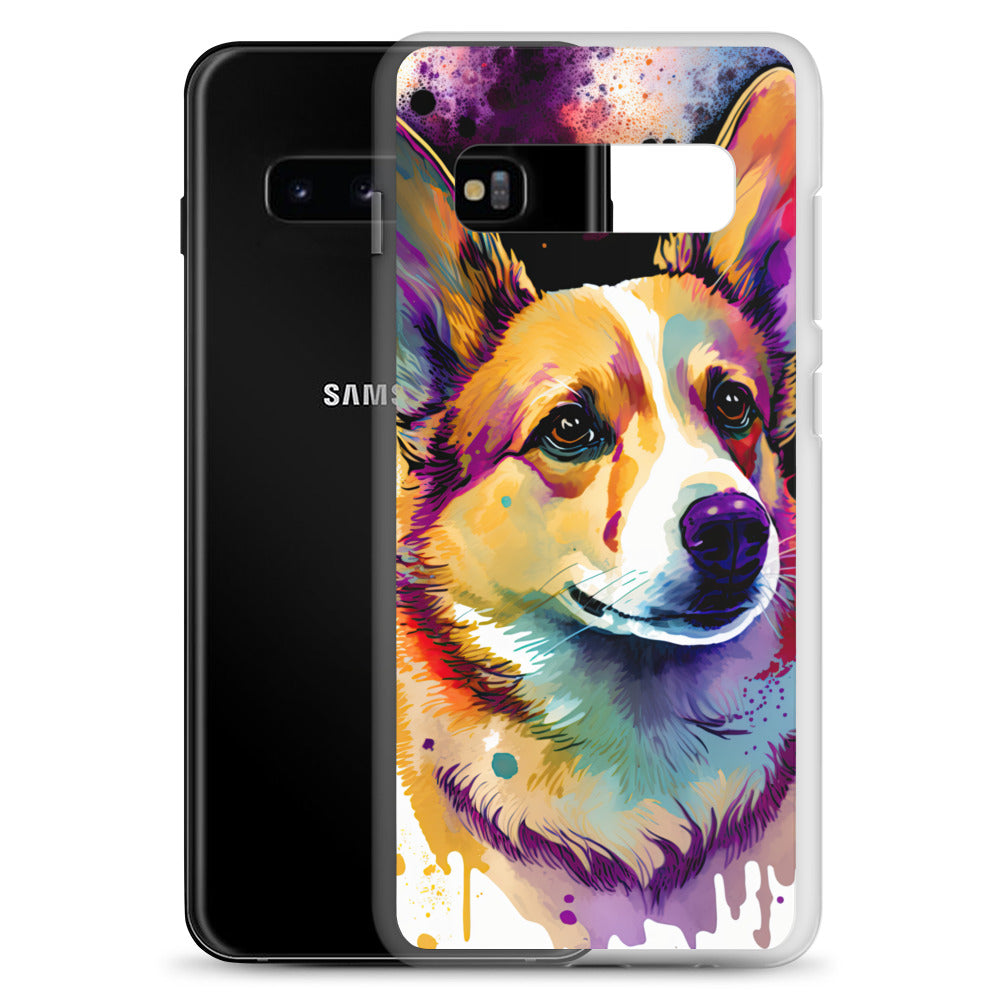 Purple Watercolor Corgi Clear Case for Samsung® – CorgiCo Purple Watercolor Corgi Clear Case for Samsung® – CorgiCo