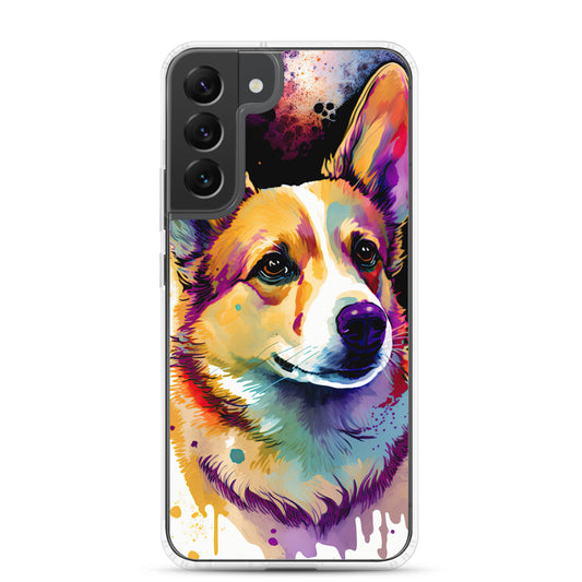 Purple Watercolor Corgi Clear Case for Samsung®