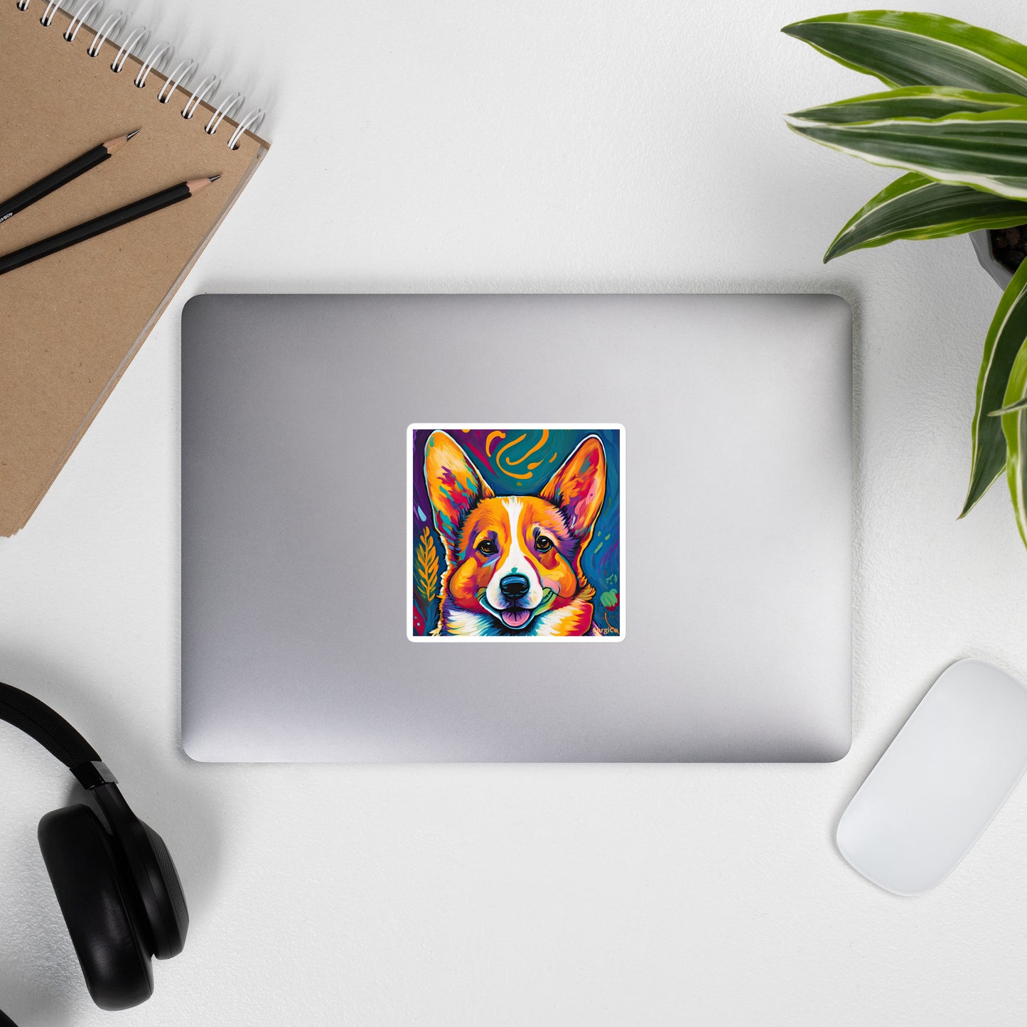 New Age Paint Corgi Bubble-free stickers